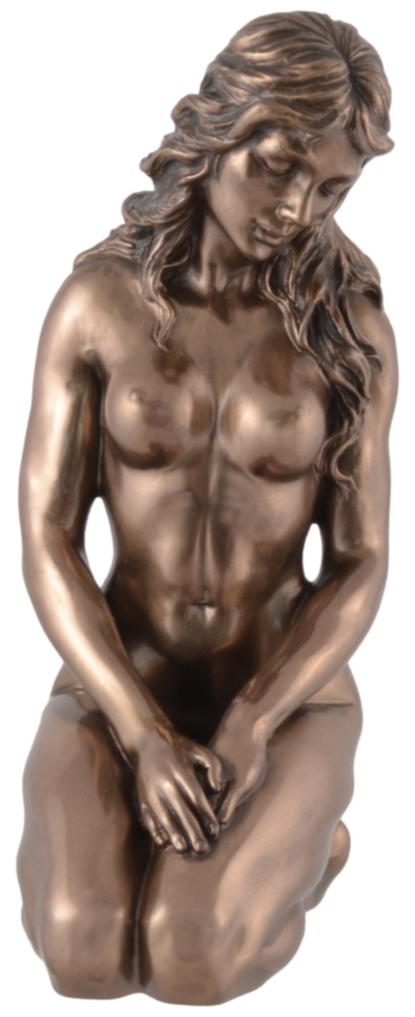 Vogler direct Gmbh Dekofigur Nackte ca. Frau Hand Akt Pose by von Erwartung bronziert, in LxBxH: - kniend 10x6x15cm Veronese
