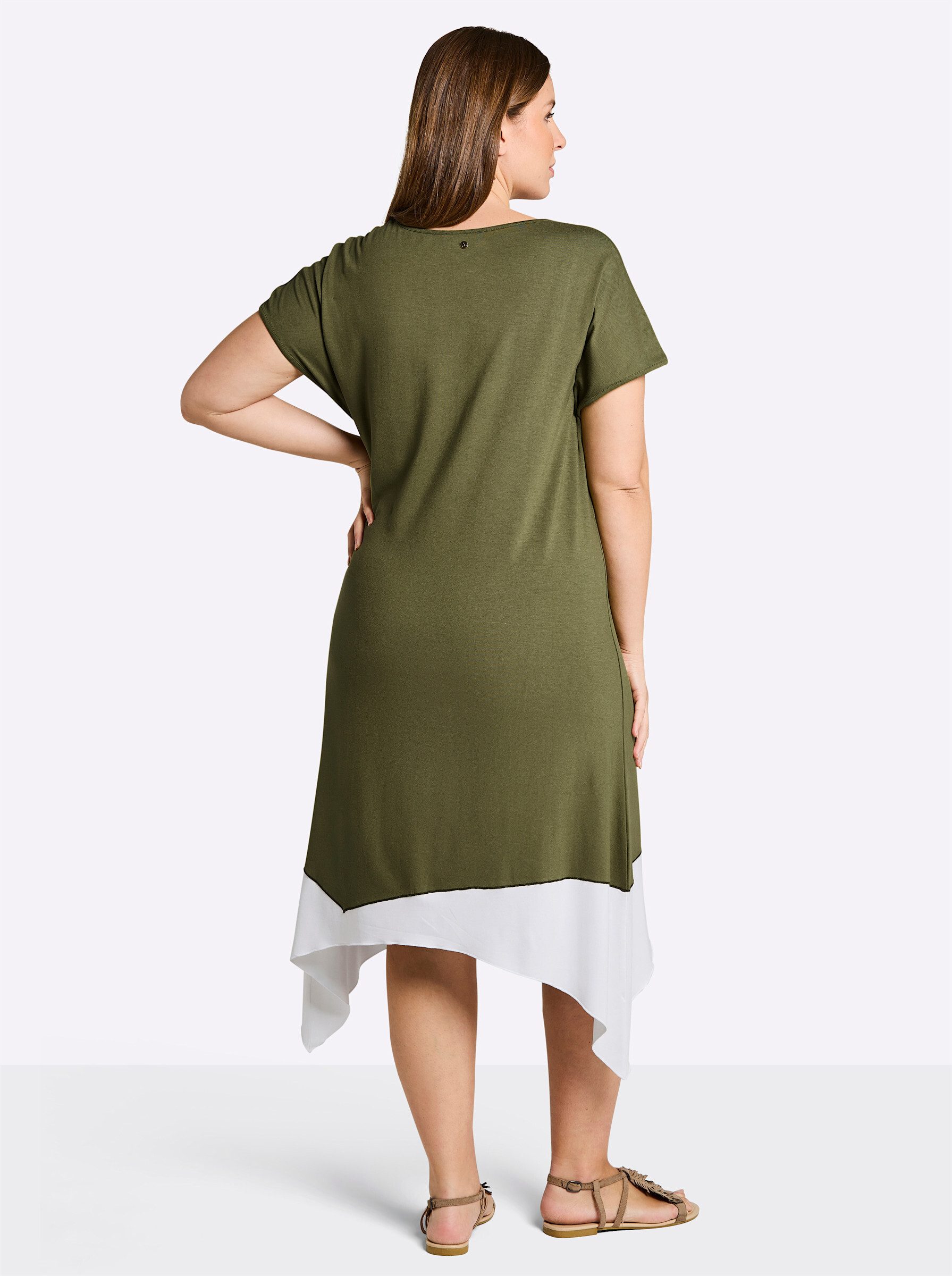 Sheego Strandkleid Jersey-Kleid Kurzarm
