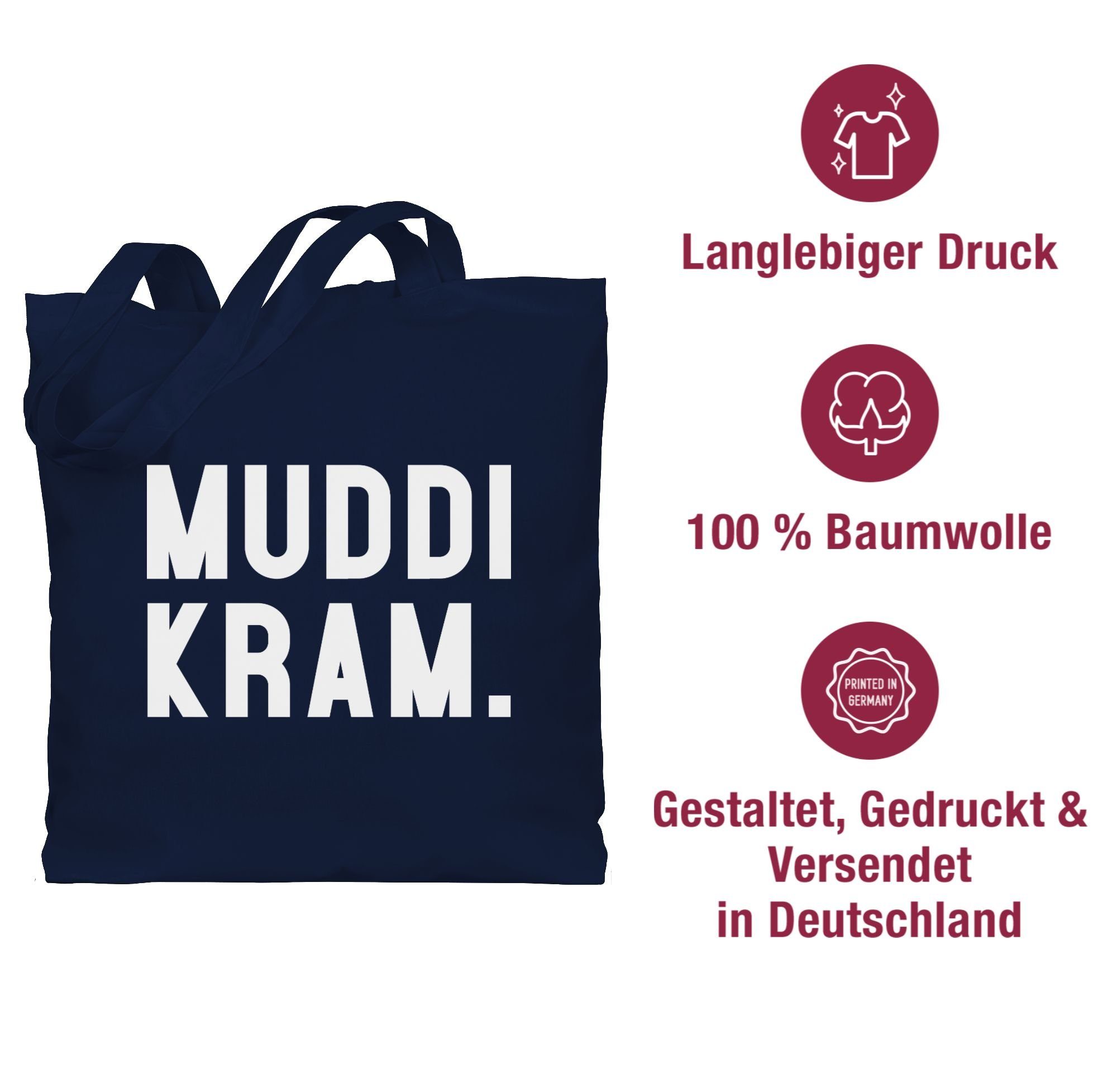 Kram, Muttertagsgeschenk Umhängetasche Blau Navy 3 Muddi Shirtracer