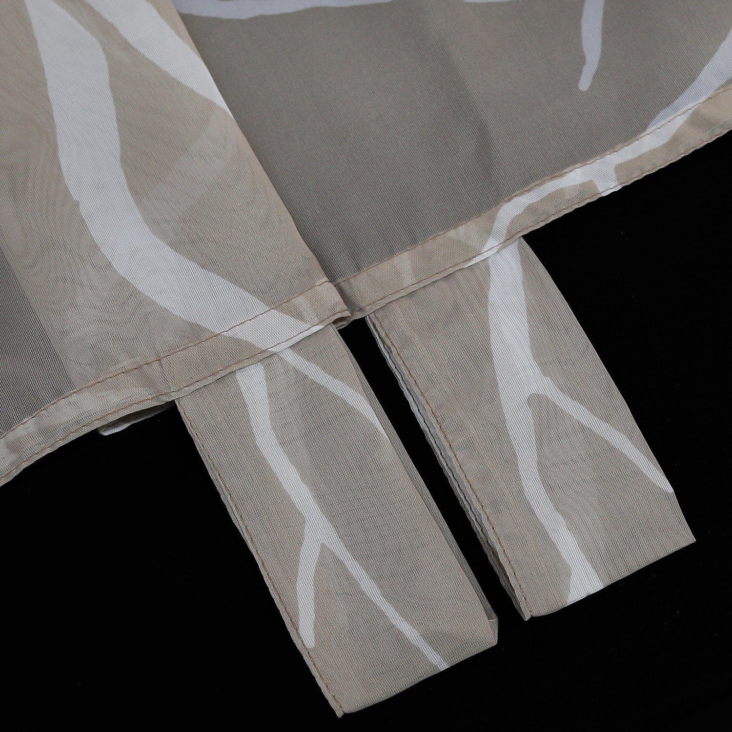 Joyswahl Gardine (1 St), Schlaufen, transparent, Voile mit Äste Muste, Sand