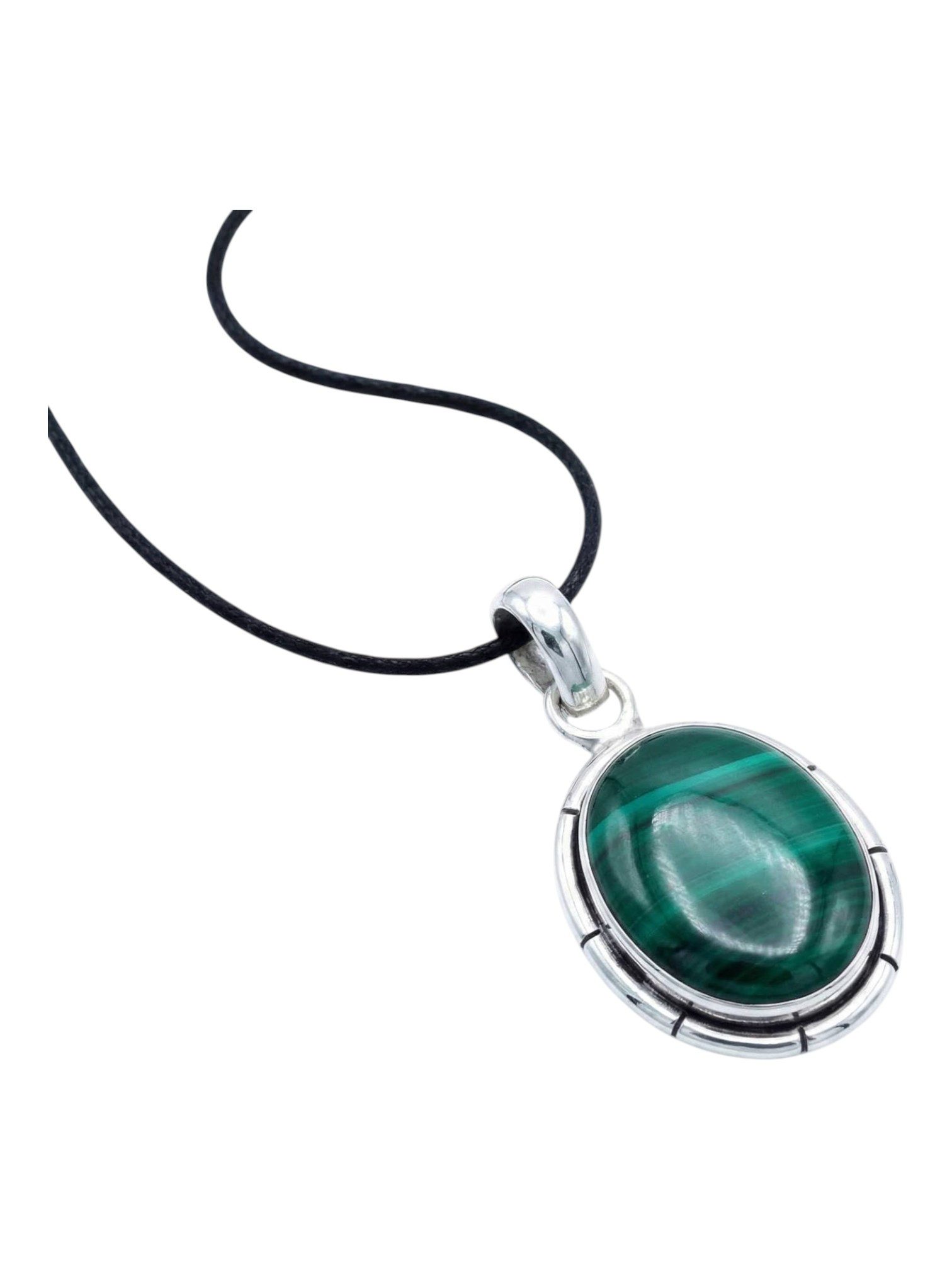 Kettenanhänger DAMIRA aus 925 Silber mit Malachit