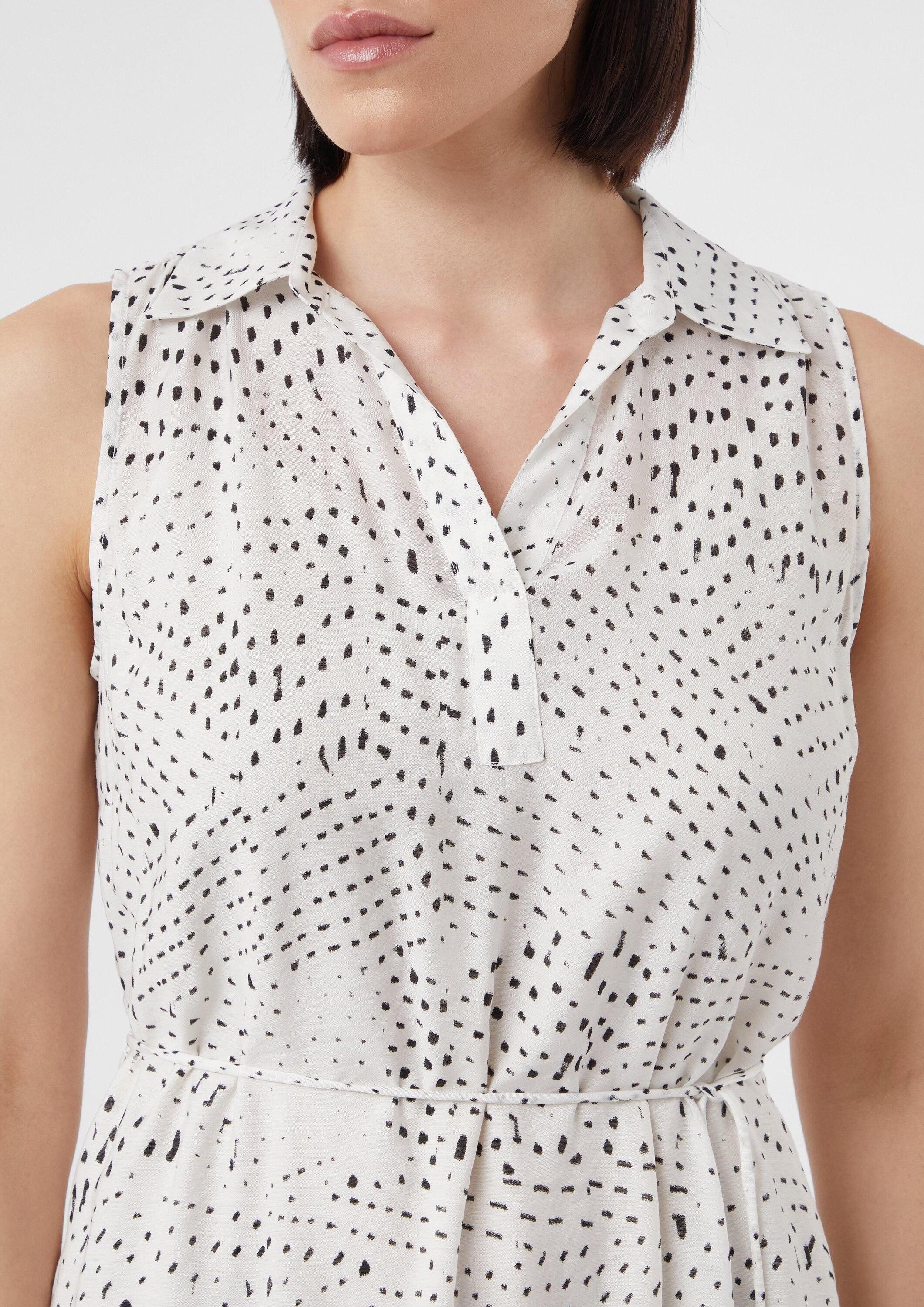 comma Midikleid Kleid Ärmelloses Midikleid mit Gürtel