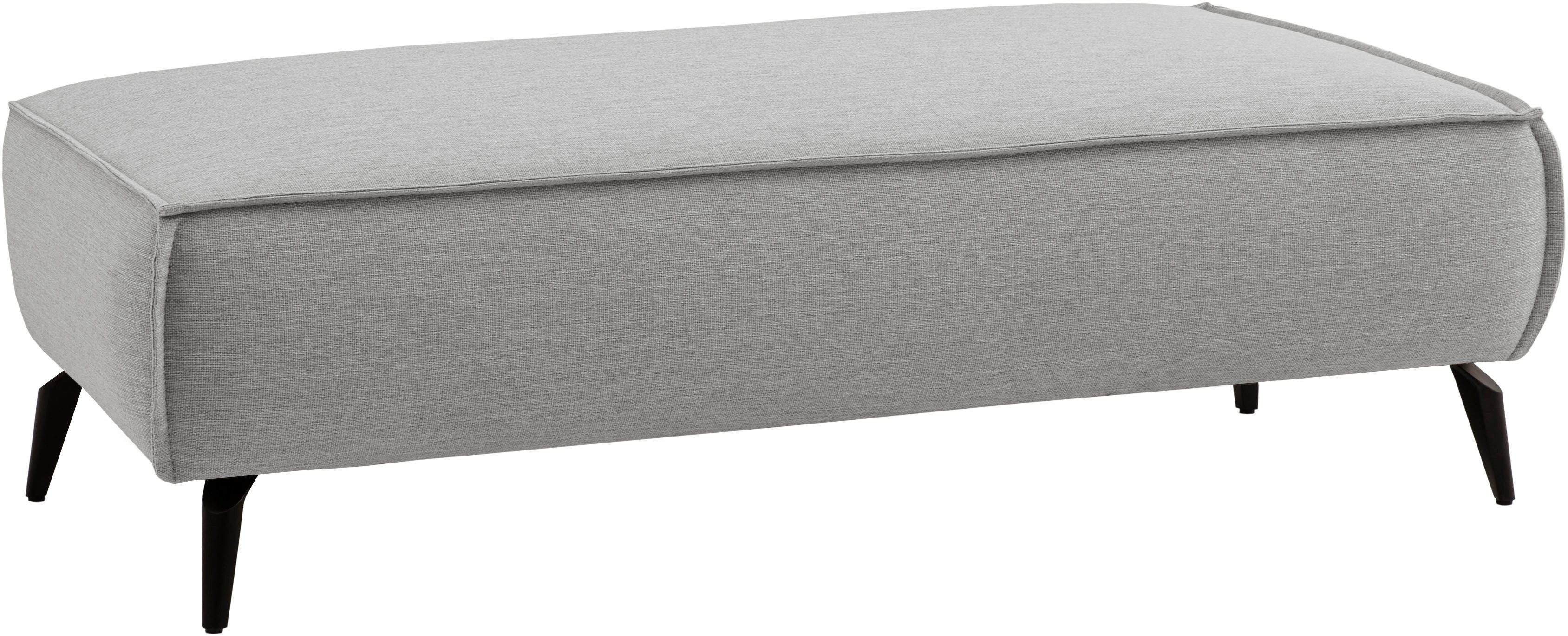 Home affaire Hocker TVINNU, mit Kedernaht, Cord u. Flachgewebe, zur Serie TVINNU, gemütlicher Sitzkomfort, rechteckig, schwarze Füße