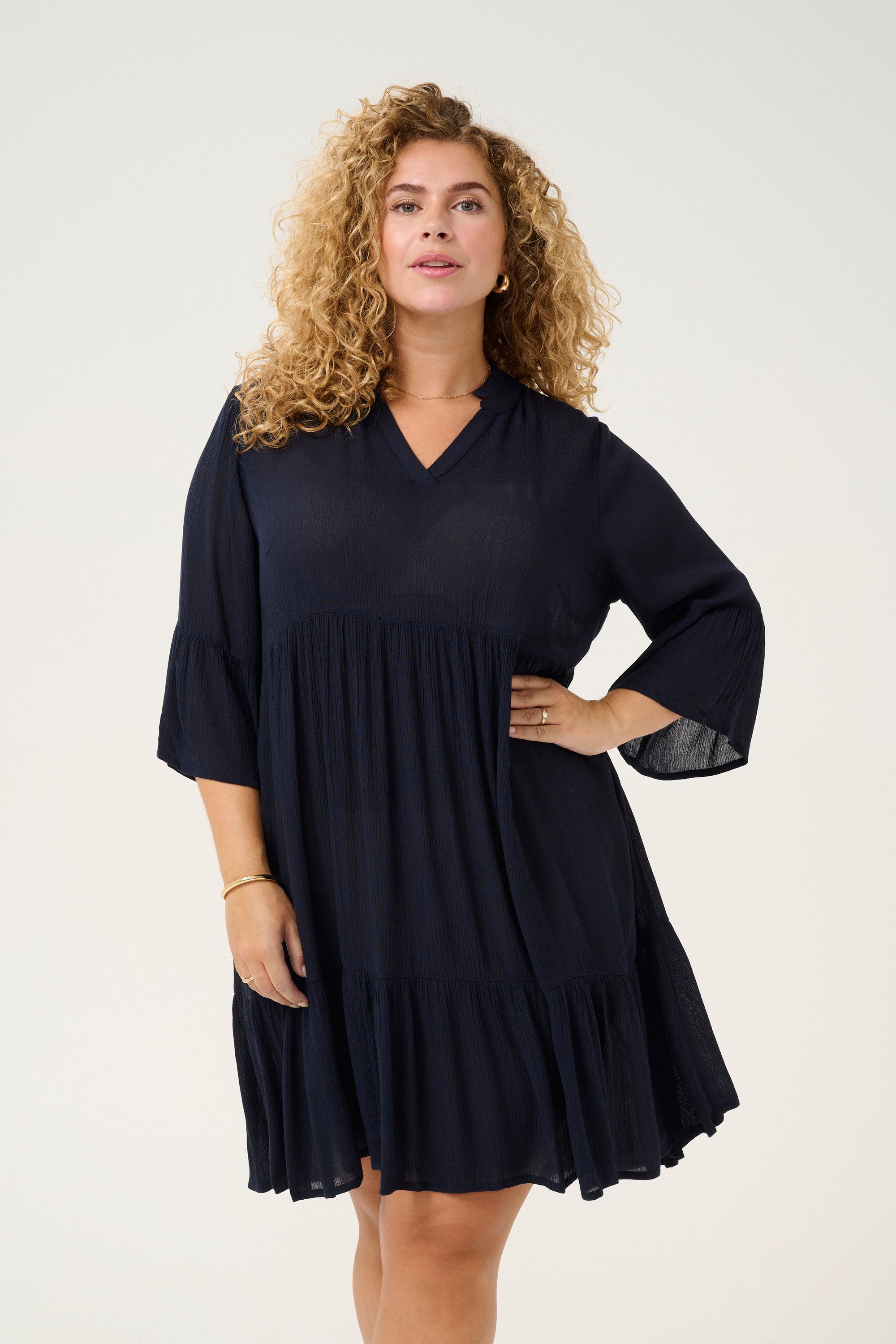 KAFFE Curve Blusenkleid Kleid KCmariana Große Größen