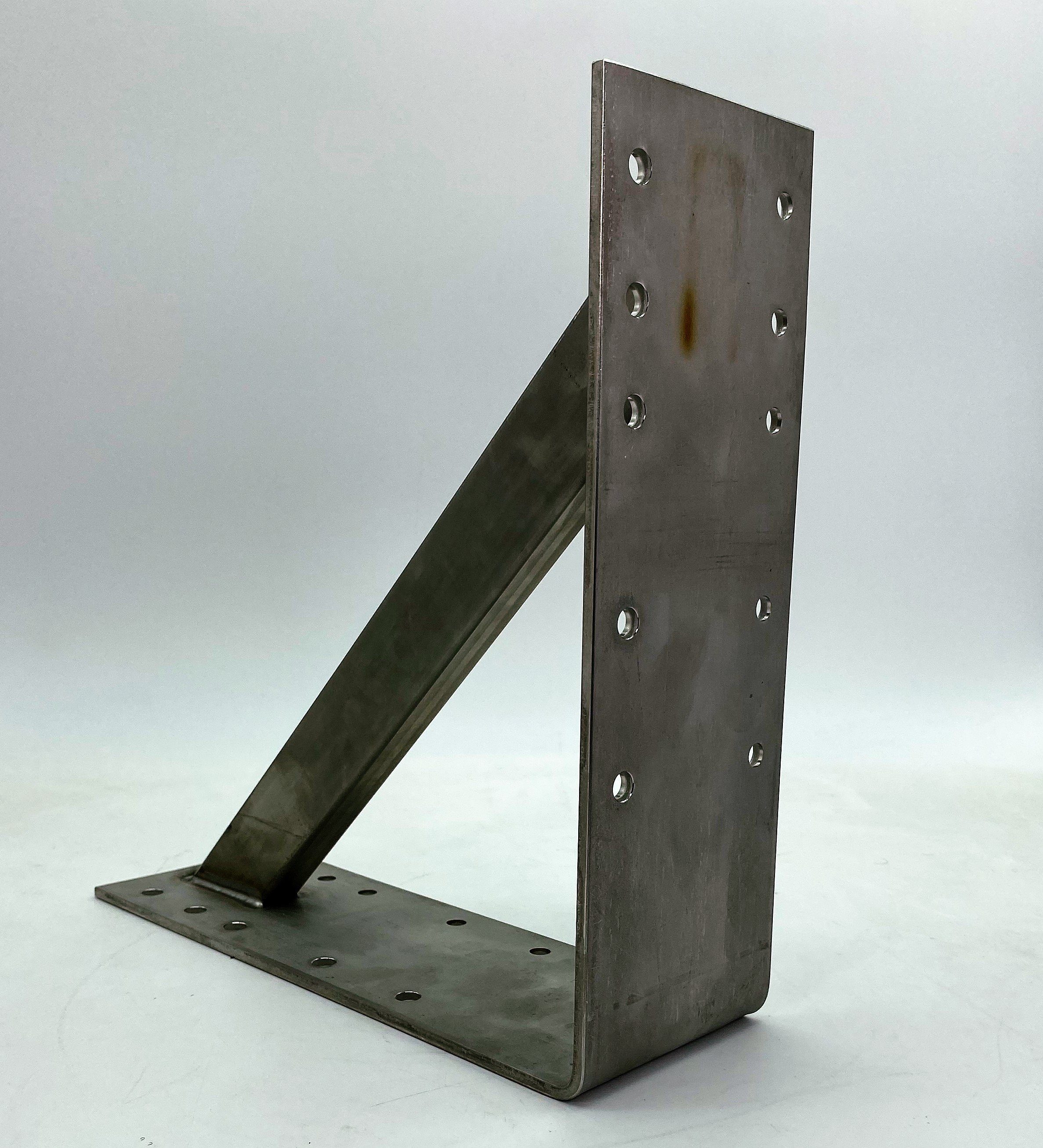 Edelstahl Bauwinkel 300x300x100mm - Schwerlast Winkel Mit Verstärkung 5mm Stark