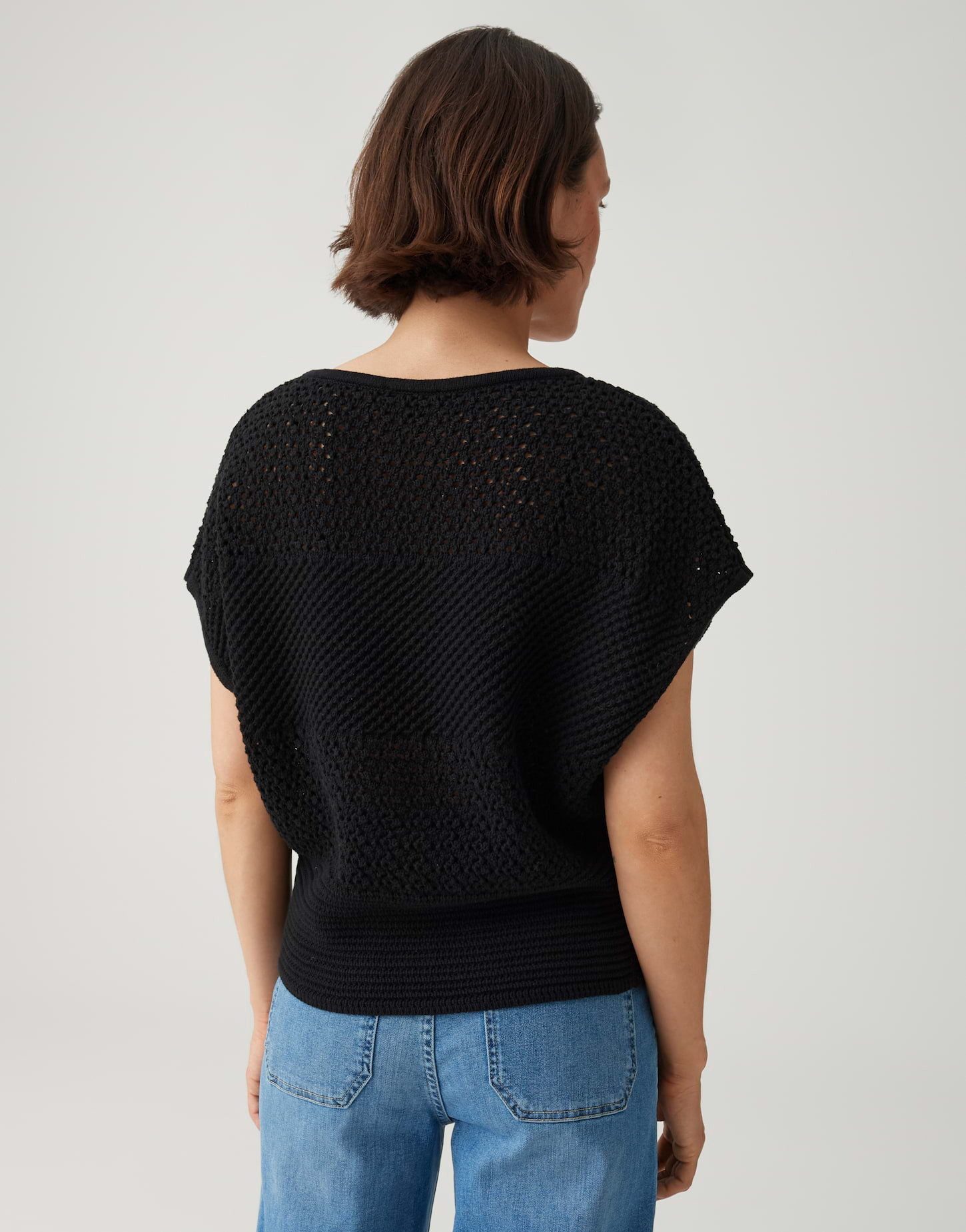 OPUS Strickpullover mit Lochstrickmuster Formstabiler Look mit modernem Charakter
