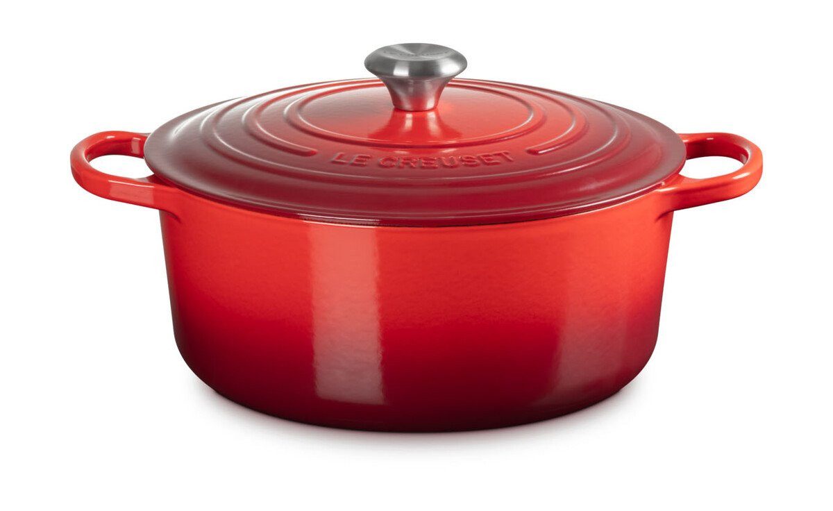LE CREUSET Bräter Bräter mit Deckel 28 cm Signature kirschrot