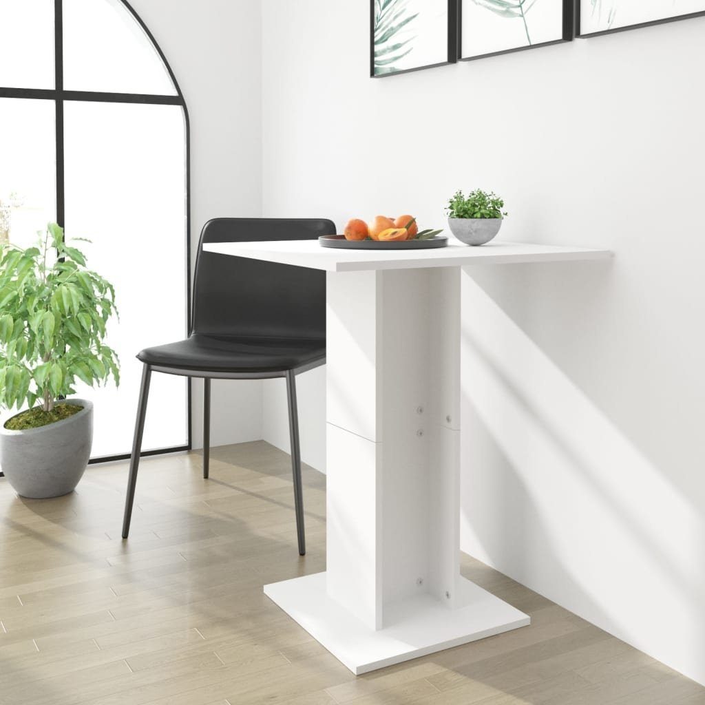 vidaXL Säulen-Esstisch in Weiß (LxBxH: 60x60x75 cm)