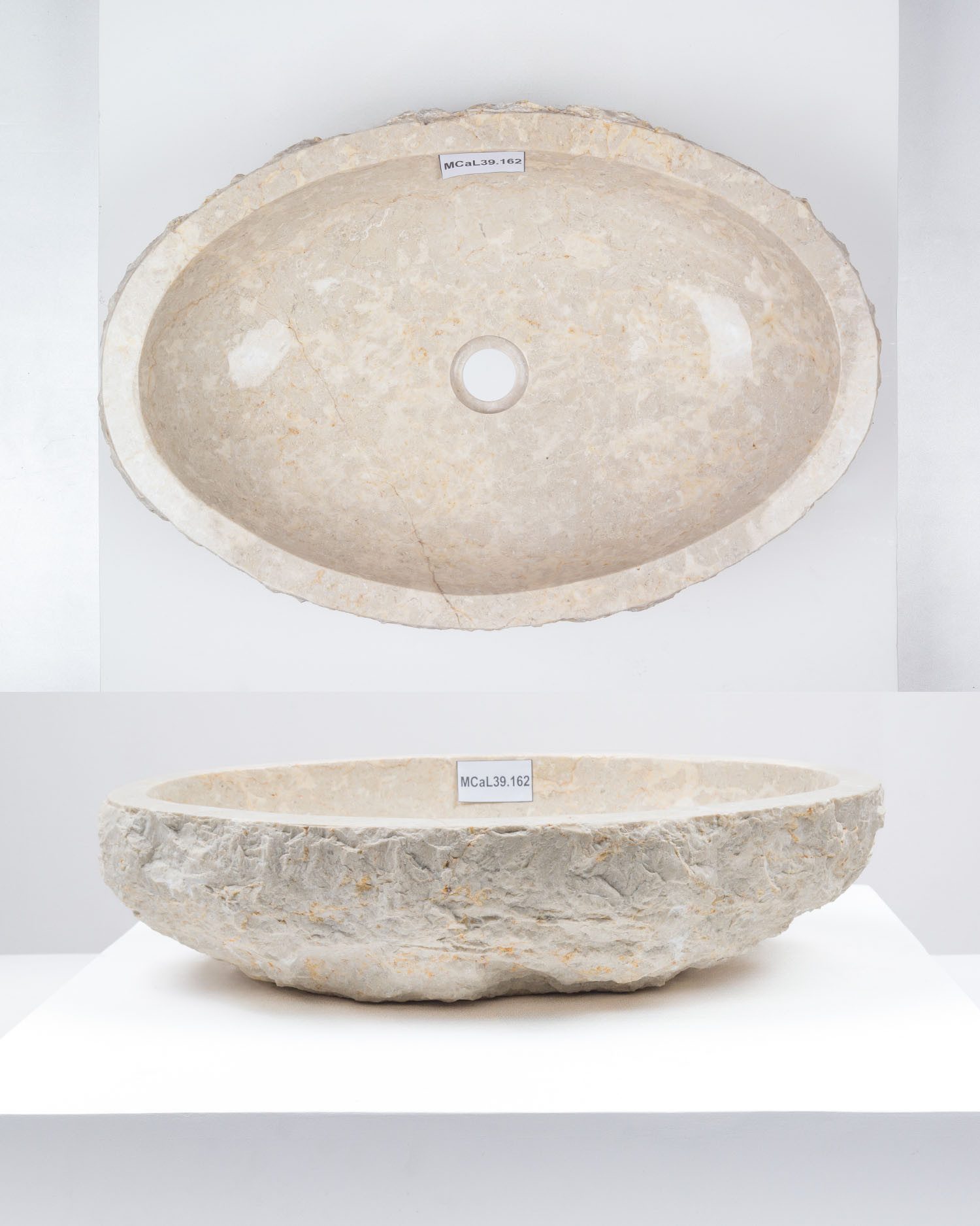 wohnfreuden Aufsatzwaschbecken Erosi Marmor Waschbecken 60 cm creme (Kein Set), 102276_MCaL39.162