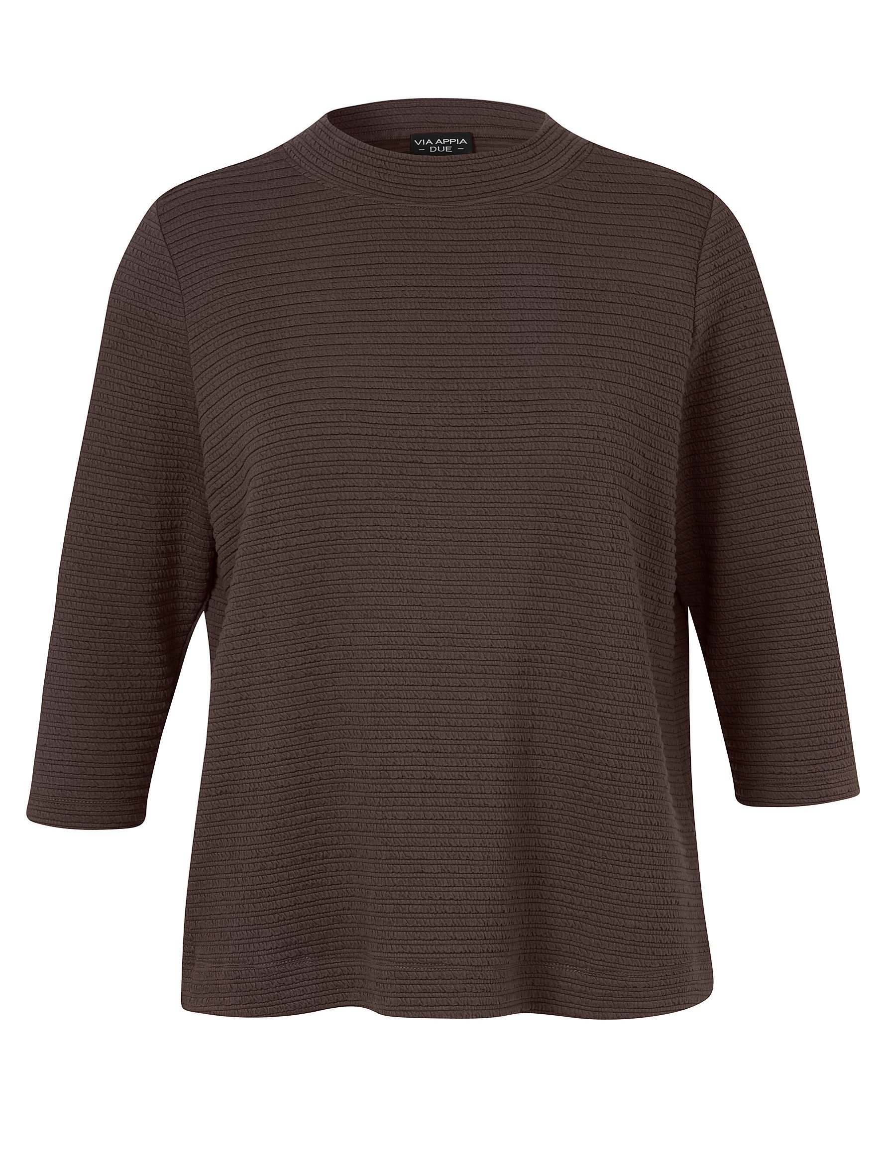 VIA APPIA Blusentop T-Shirt Stehkragen 3/4 Arm