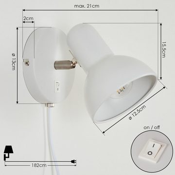 hofstein Wandleuchte »Ispra« 1-flammige Zimmerlampe in Weiß, ohne Leuchtmittel, Spot ist dreh-/schwenkbar, mit An- & Ausschalter, 1xE27