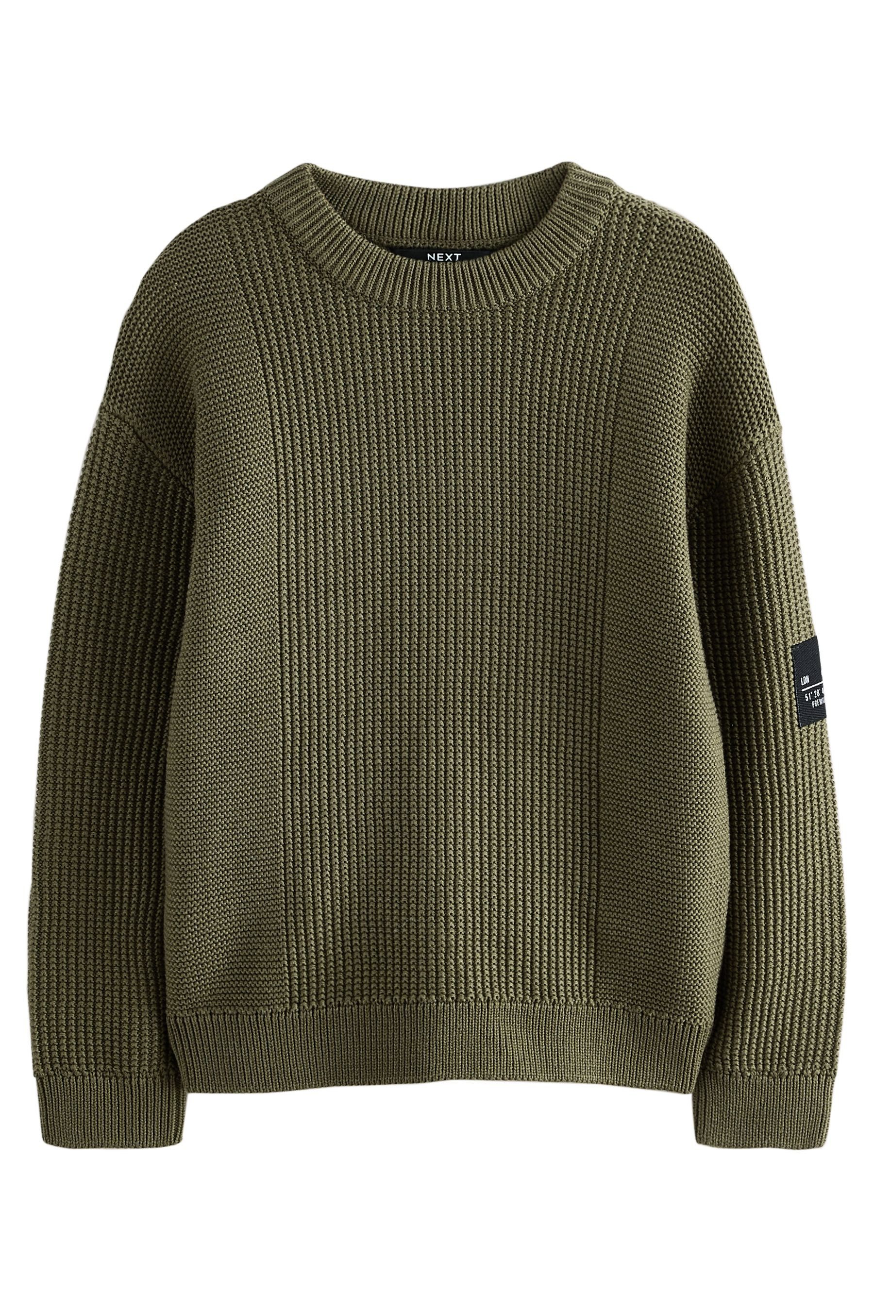Rundhalspullover Utility-Strickpullover mit Rundhalsausschnitt