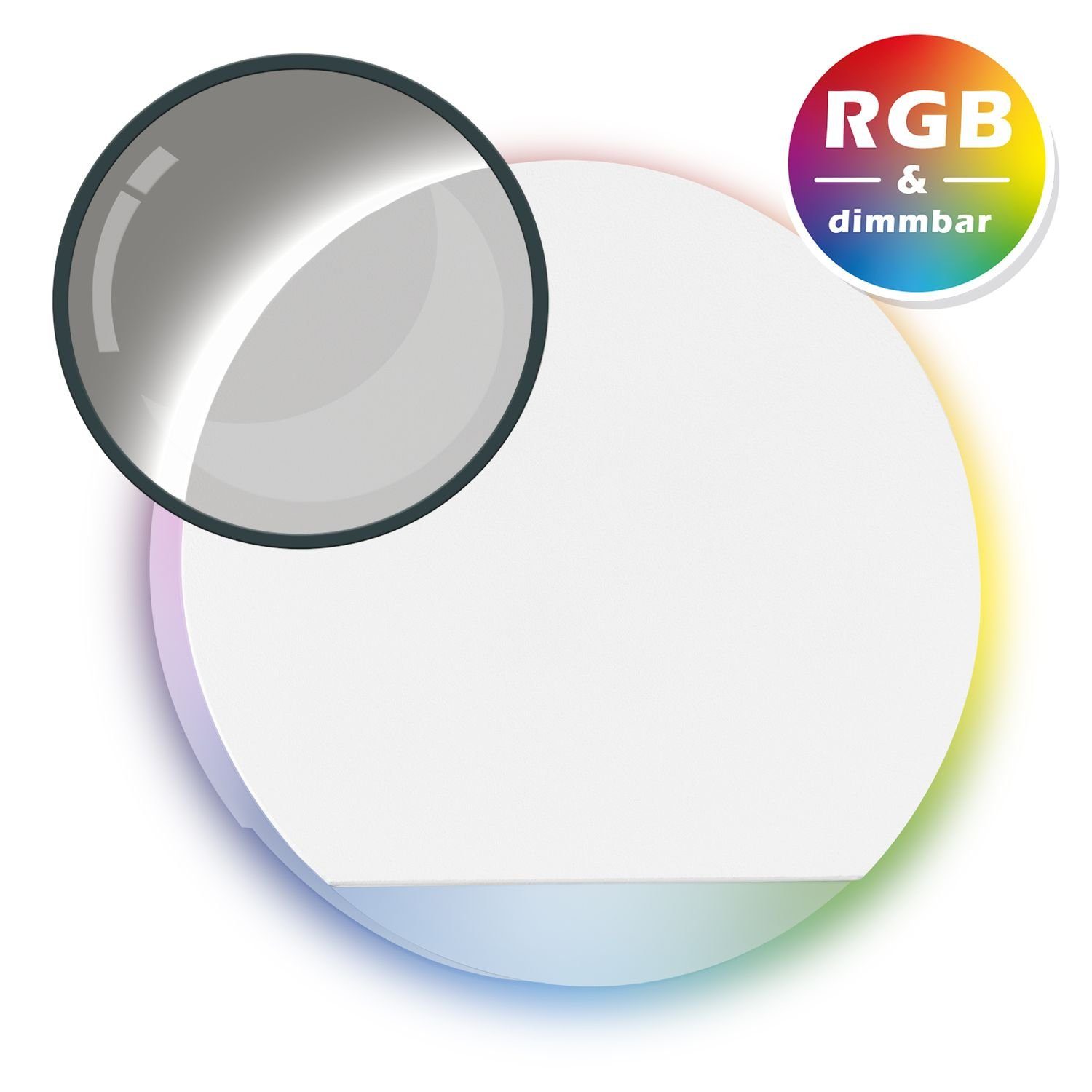 LEDANDO LED Einbaustrahler RGB LED Treppenbeleuchtung KID aus Aluminium in weiß rund für Schalter