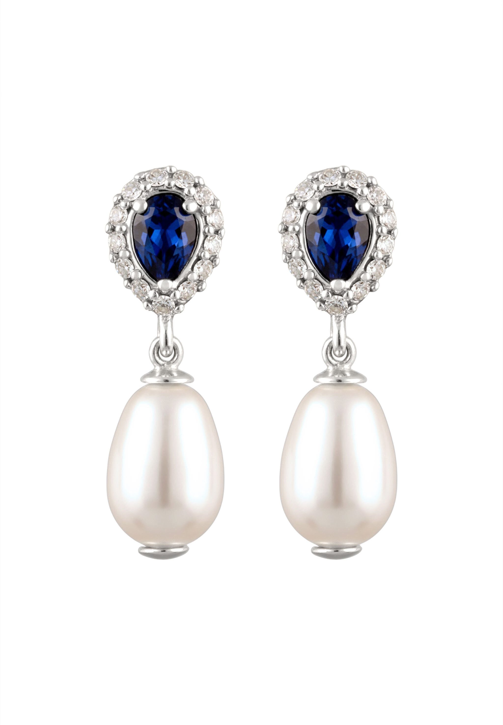 Elli Perlenohrringe Ohrstecker Tropfen mit Swarovski® Kristallen 925 Sterling Silber