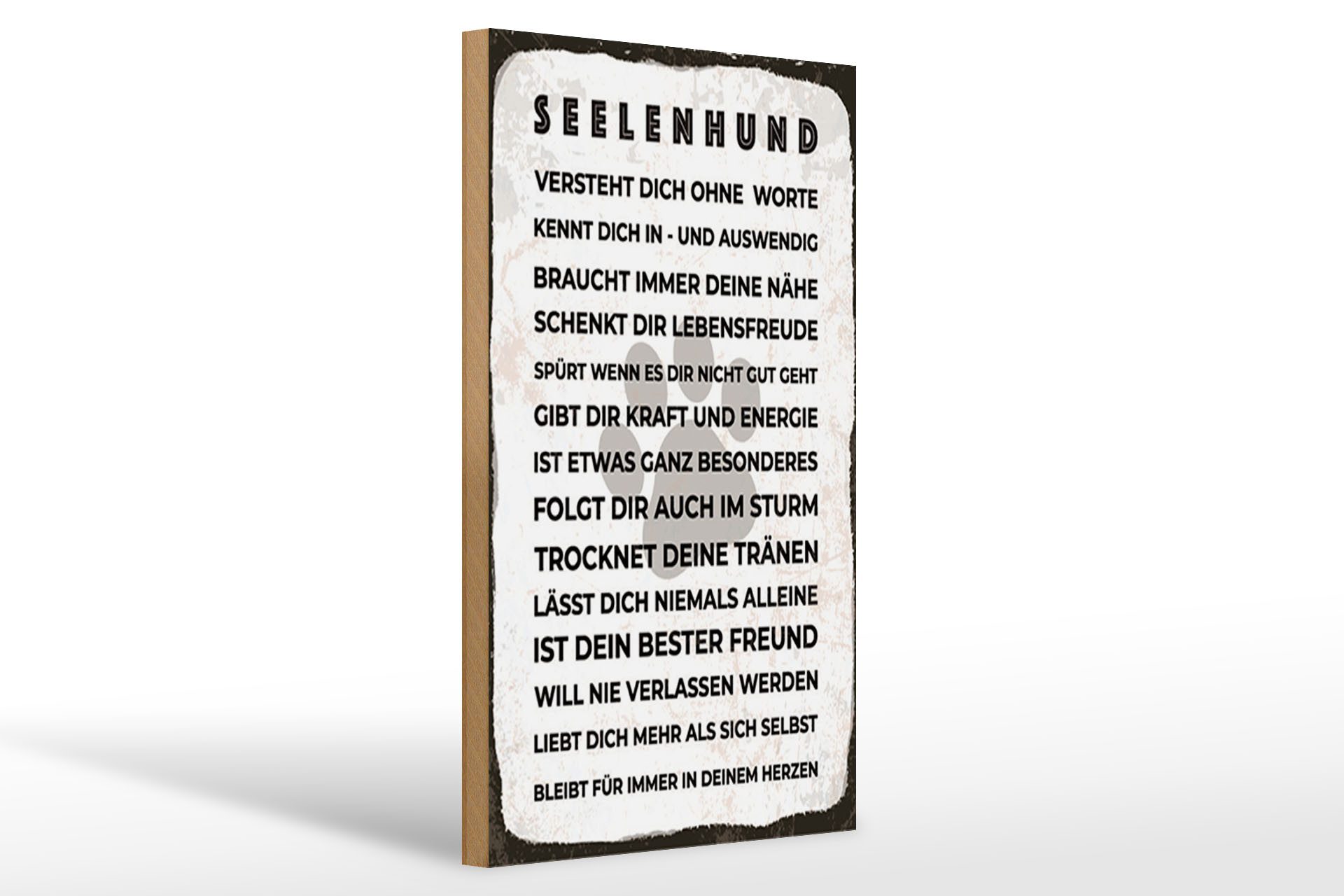 Holzbild Spruch 12x18 cm Seelenhund