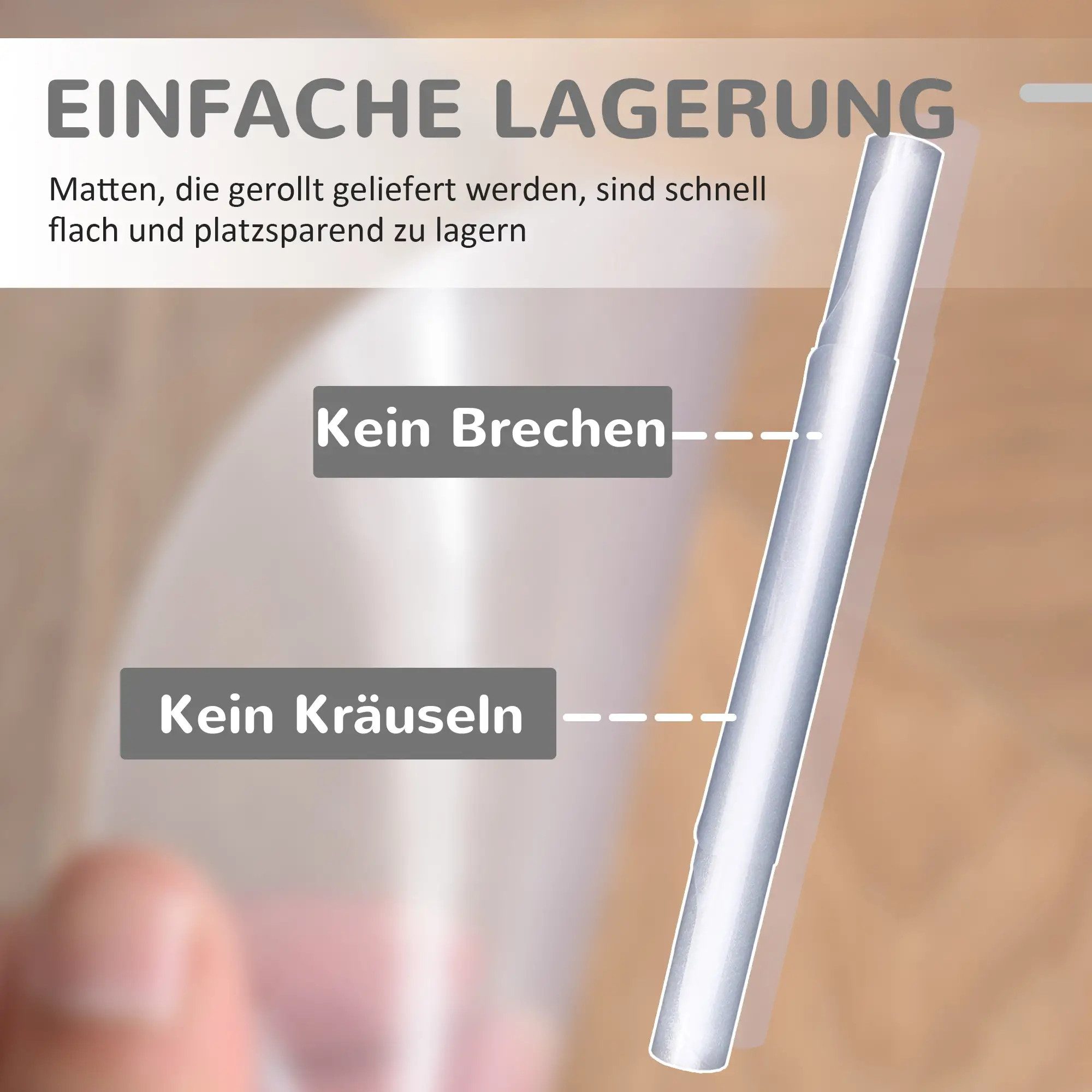 BlingBin Bodenschutzmatte Bürostuhl transparent, 1-St., zum Schutz von Holz und Fliesen, 90x120cm,für Büro und Zuhause