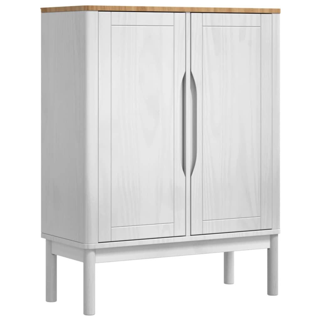 vidaXL Sideboard Sideboard FLORO Weiß 70 x 30 x 70,5 cm Massivholz Kiefer (1 St)