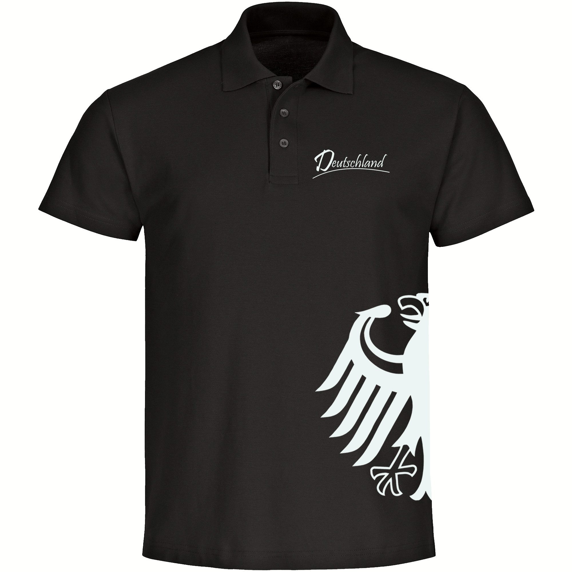 multifanshop Poloshirt Deutschland - Adler seitlich - Polo
