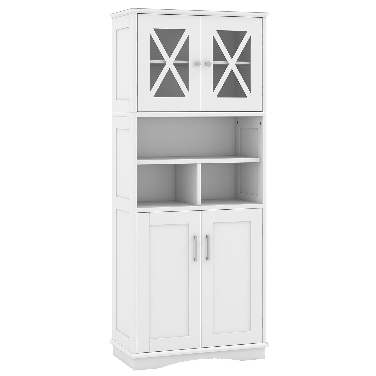 KOMFOTTEU Hochschrank Hochschrank Badezimmerschrank,3 offene Fächer günstig online kaufen