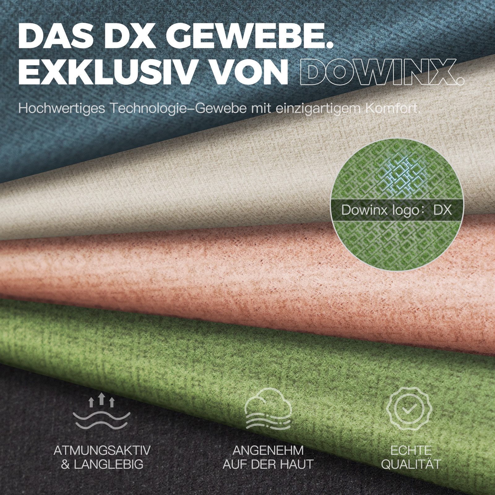 Dowinx Gaming-Stuhl Stoff mit Taschenfederkissen, Gaming Sessel mit Fußstütze, Ergonomischer Bürostuhl – Bild 2 von 5
