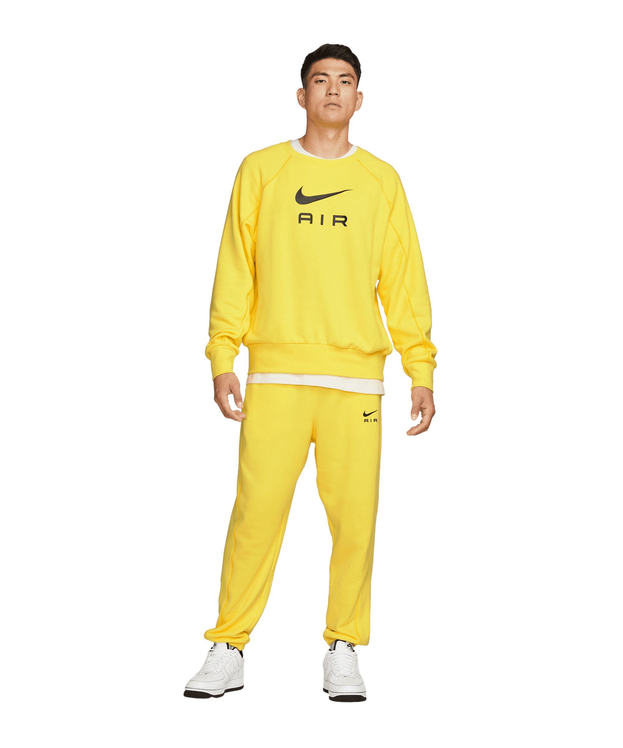 Nike Sportswear Sweatshirt gelbschwarz Crew Sweatshirt FT Air