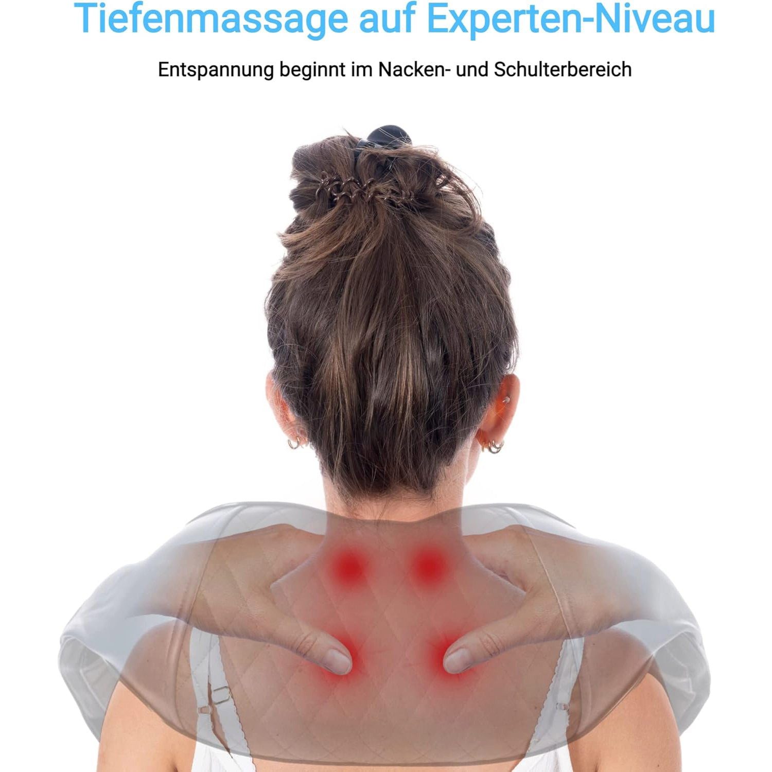 Fitleap Nacken-Massagegerät Nacken-Rücken-Schulter-Massagegerät, Shiatsu Massagegerät für Muskels…, Ergonomische Massageköpfe, Infrarot-Wärmefunktion