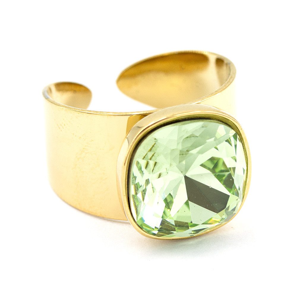 Fingerring Basics Ring 01 Eleganter Edelstahlring mit Kristall