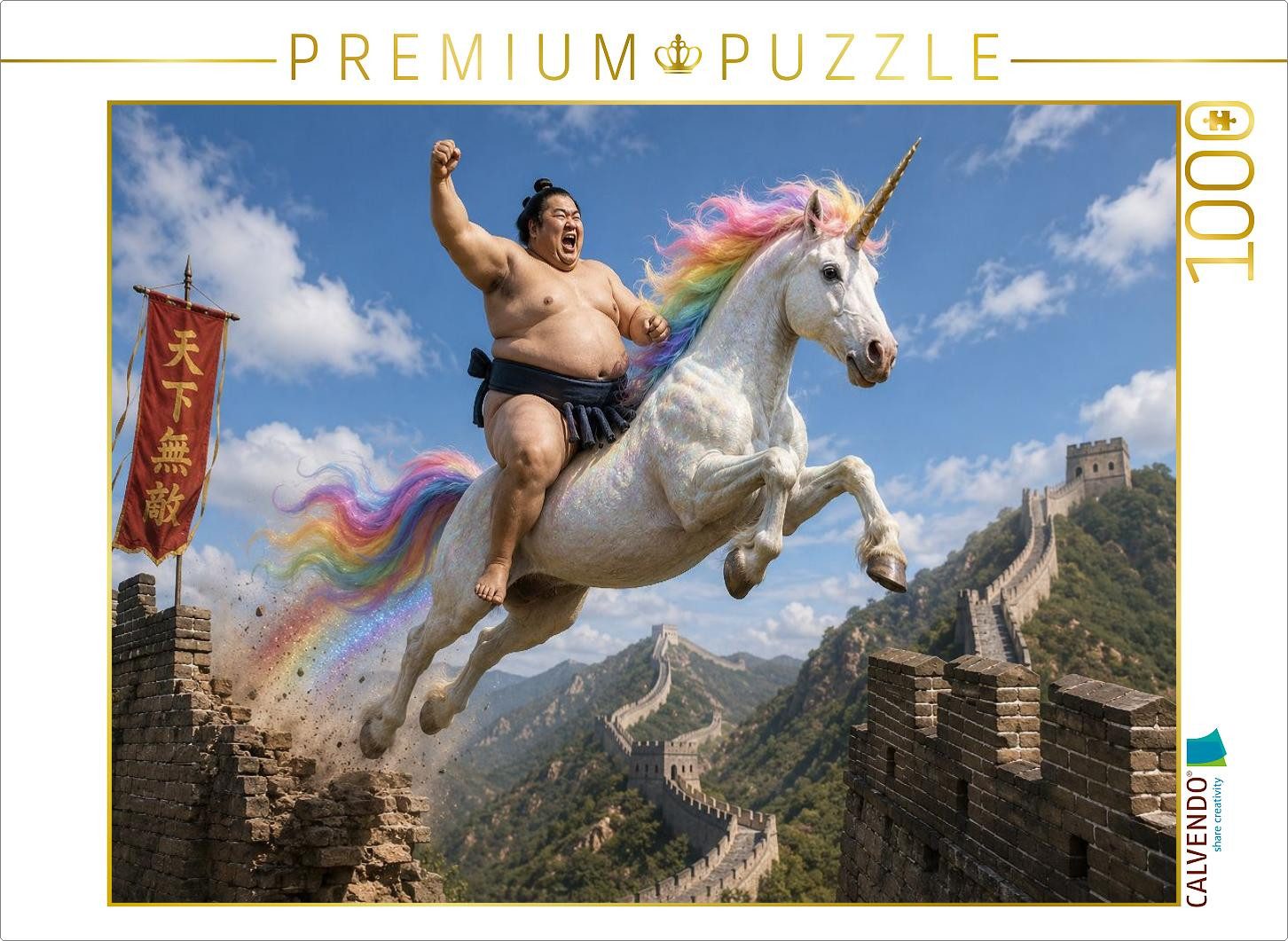 CALVENDO Puzzle CALVENDO Puzzle Sumo Wrestler and Unicorn, 1000 pieces, finished size, 1000 Puzzleteile
