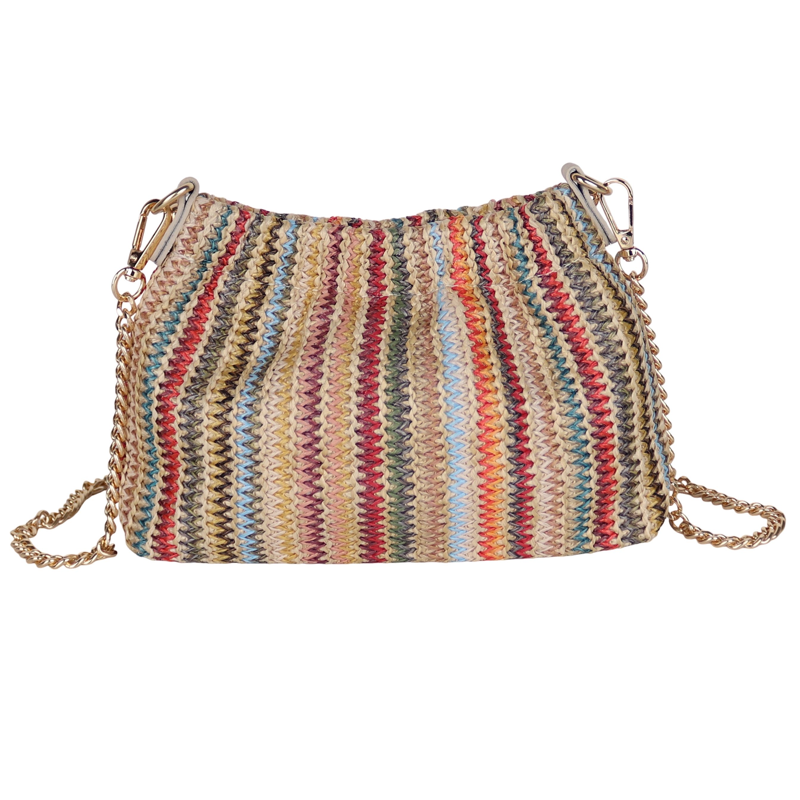 MIRROSI Umhängetasche Damen Crossbody Bag, Echtleder Made In Italy, ca. 25x15x7cm