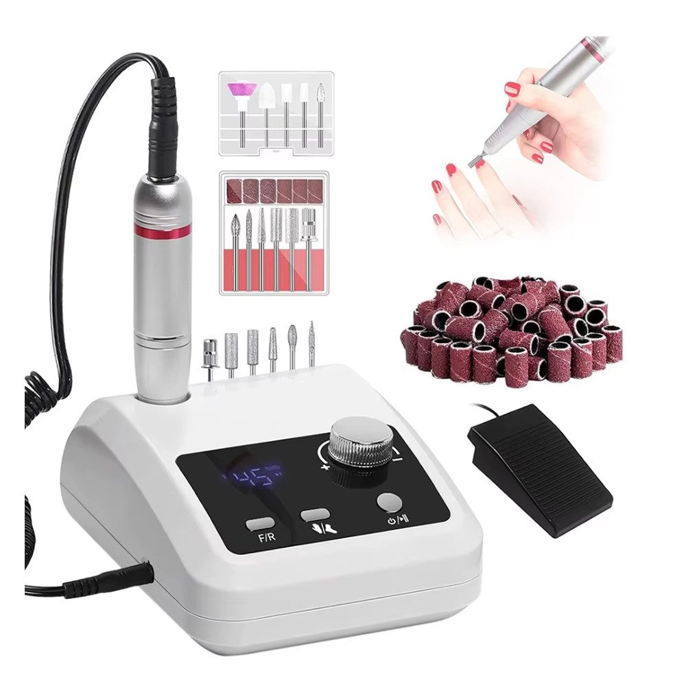 Athlix Maniküre-Pediküre-Set elektrische Nagelbohrmaschine Gelnägel Nagelbohrer, Entfernen von Gel-/Acryllack, Hornhautentfernung & Polieren