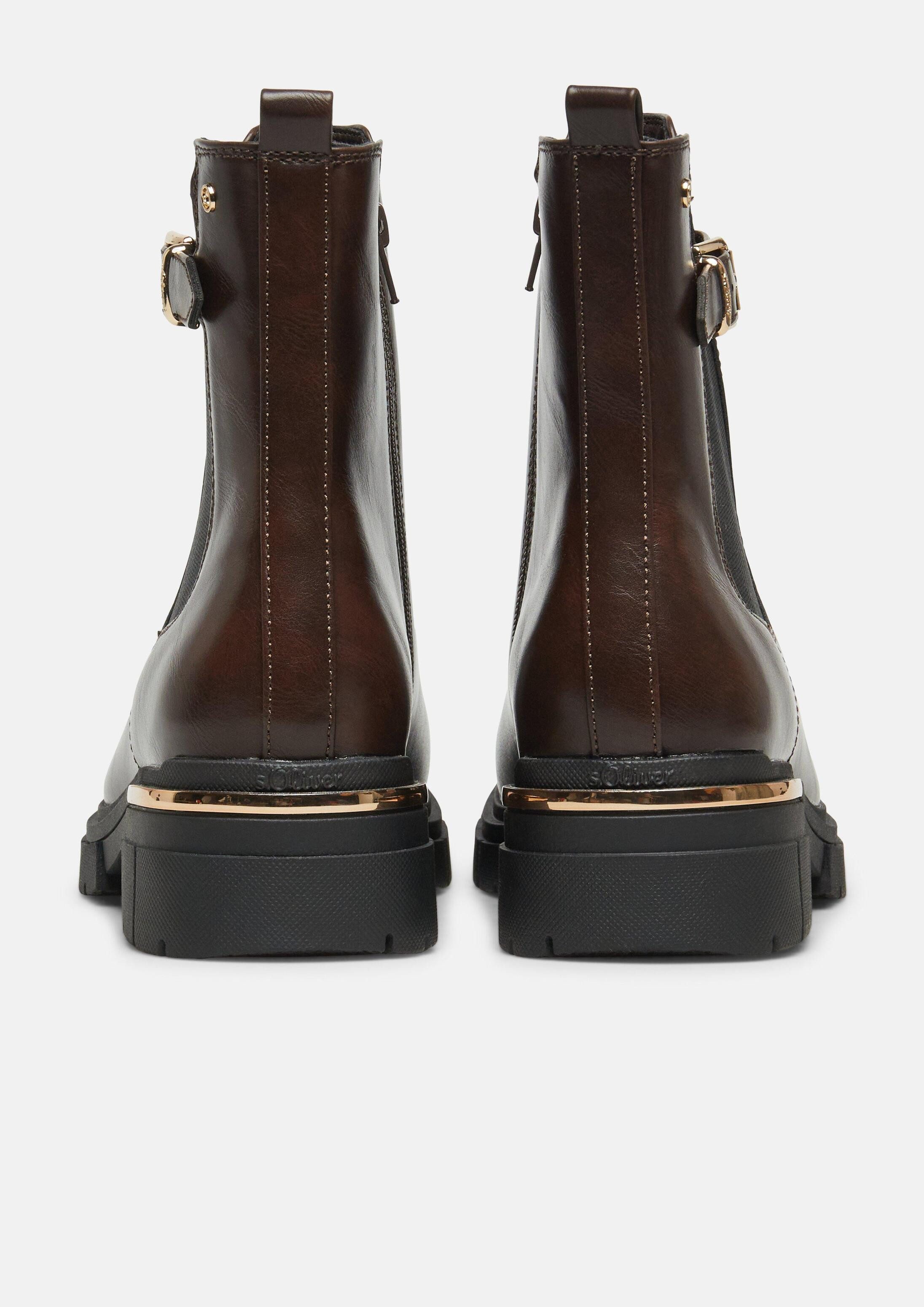 s.Oliver Chelsea boots Stiefel Chelsea Boots in Leder-Optik mit Schnalle – Bild 2 von 3
