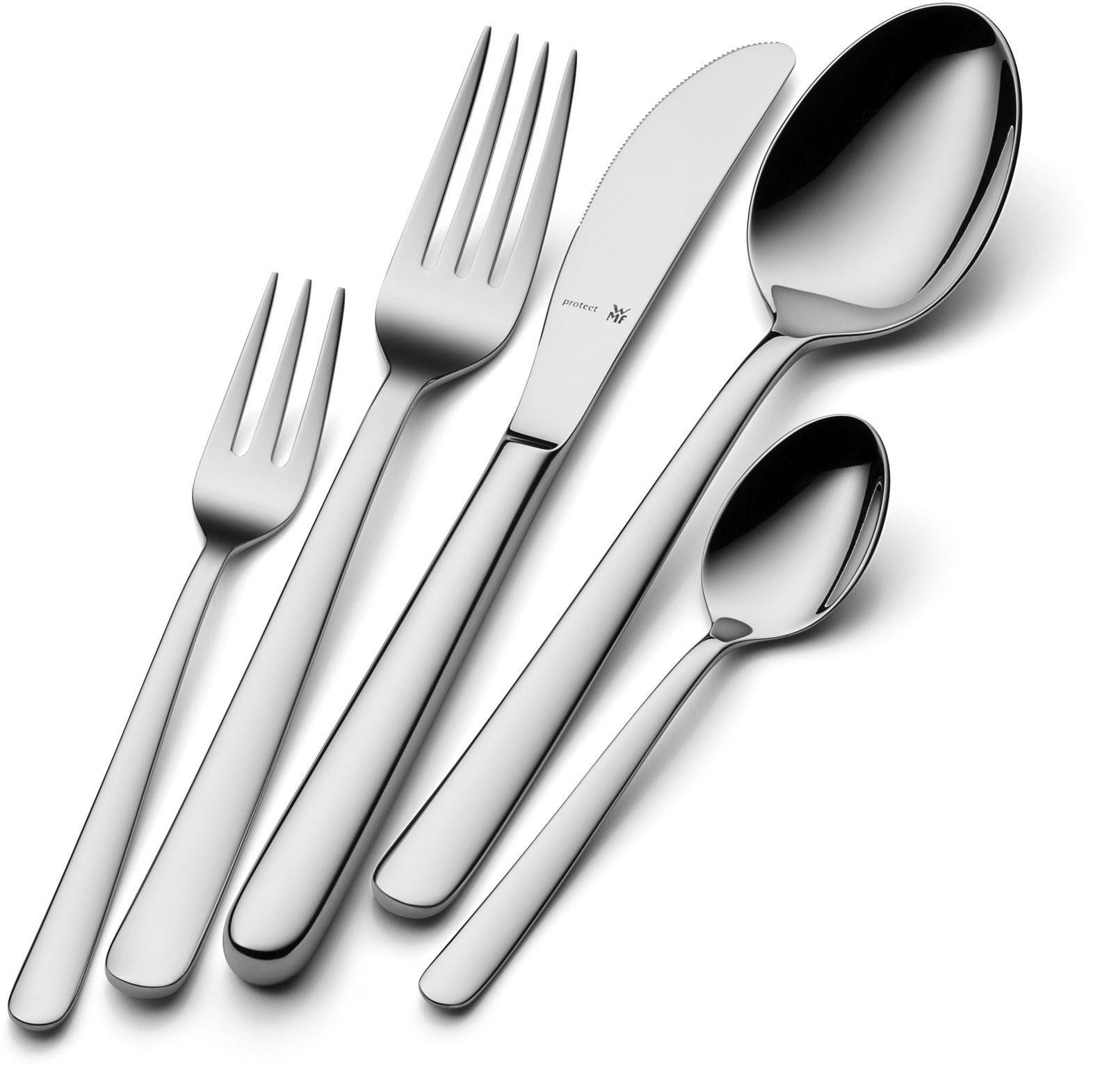 WMF Besteck-Set Kult Plus (30-tlg), 6 Personen, Cromargan® Edelstahl Rostfrei, ergonomisch, Cromargan protect