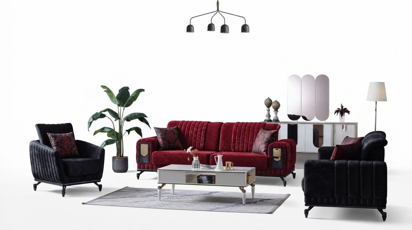 Xlmoebel Polstergarnitur Luxus Sofagarnitur 3+3+1 Sitzer Modern 3-teiliges Set, (Sofagarnitur, 3-tlg., 3-teilig, 3+3+1 Sitzer), Made in Europa