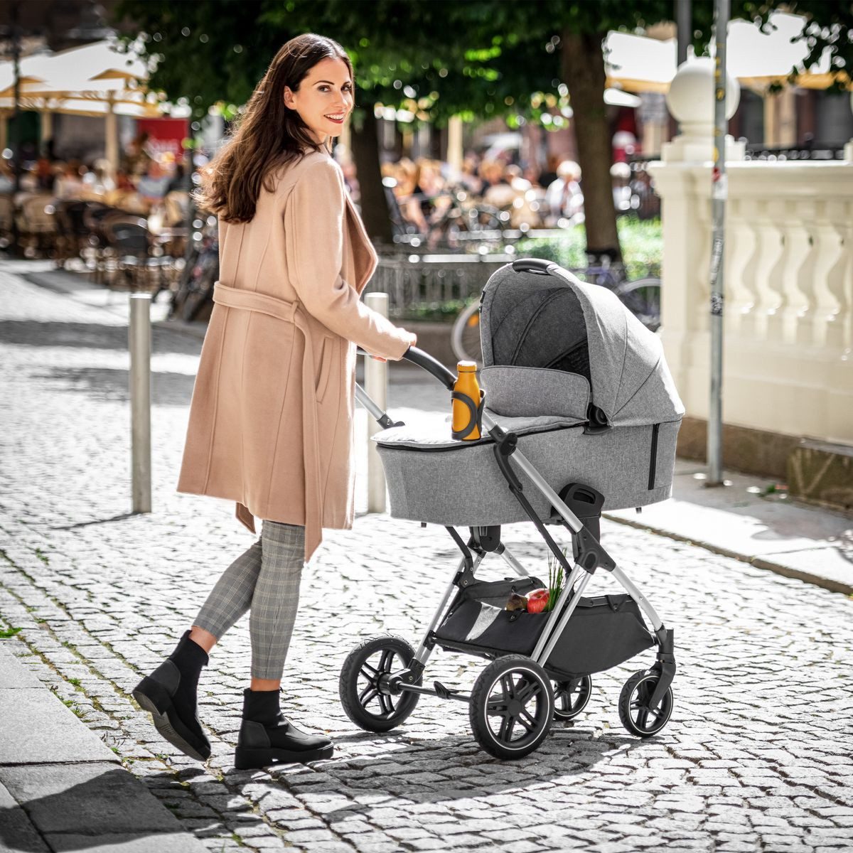 Hauck Kombi-Kinderwagen Vision X Trio Set - Melange Grey, 4in1 Kinderwagen Set mit Babyschale, Babywanne, Sportsitz, Isofix Base