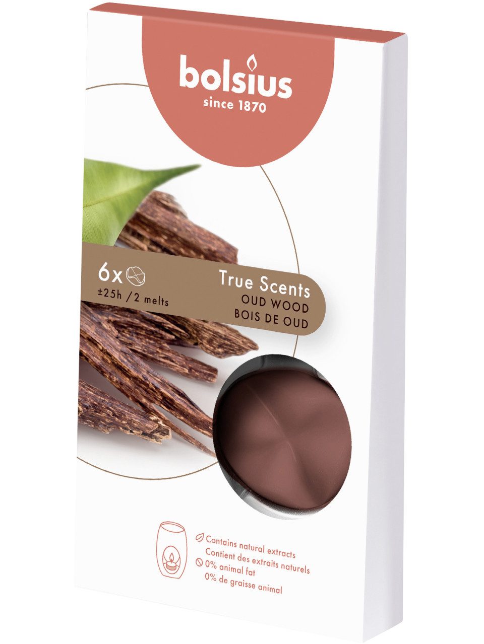 Bolsius Duftkerze Bolsius Aromatic Wax Melts Oud Wood, 6 er Pack