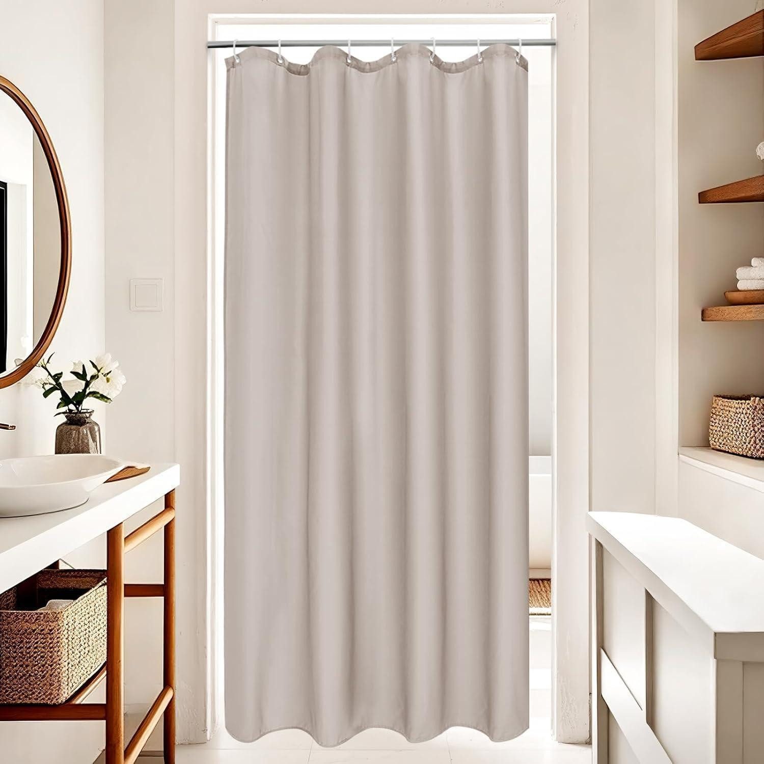 LuxusKollektion Duschvorhang Duschvorhang 100x200 Wasserdicht Sandfarben H200 x B100 cm (1er Pack) Breite 100 cm