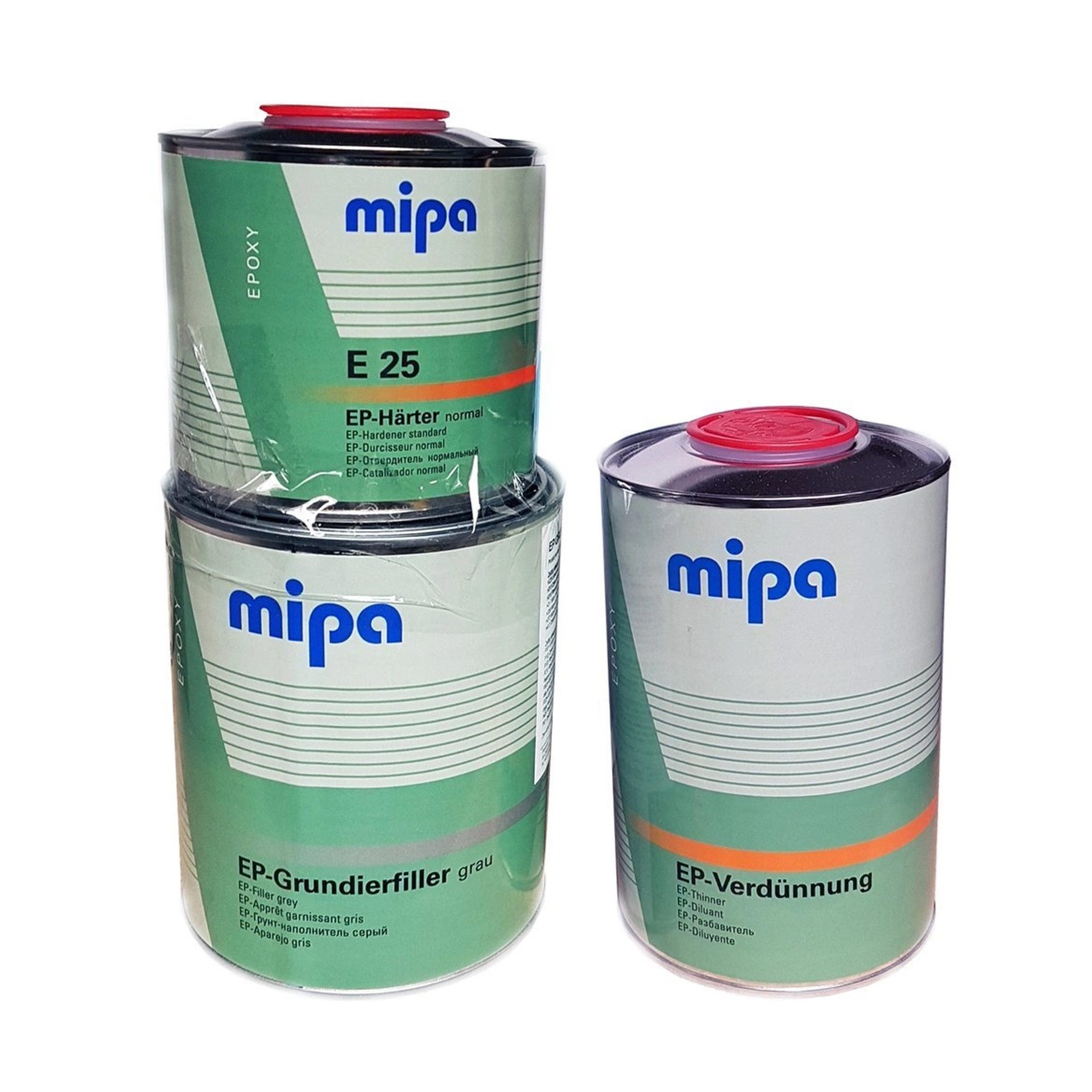 MIPA Klarlack Mipa Set EP-Grundierfiller 1L + Härter 0,5L + Verdünnung KFZ