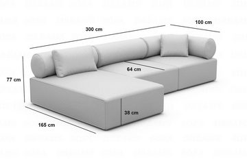 Sofa Dreams Ecksofa Polster Modern Stoff Ecksofa Couch Loungesofa Laguardia L Form kurz, Lounge-Sofa
