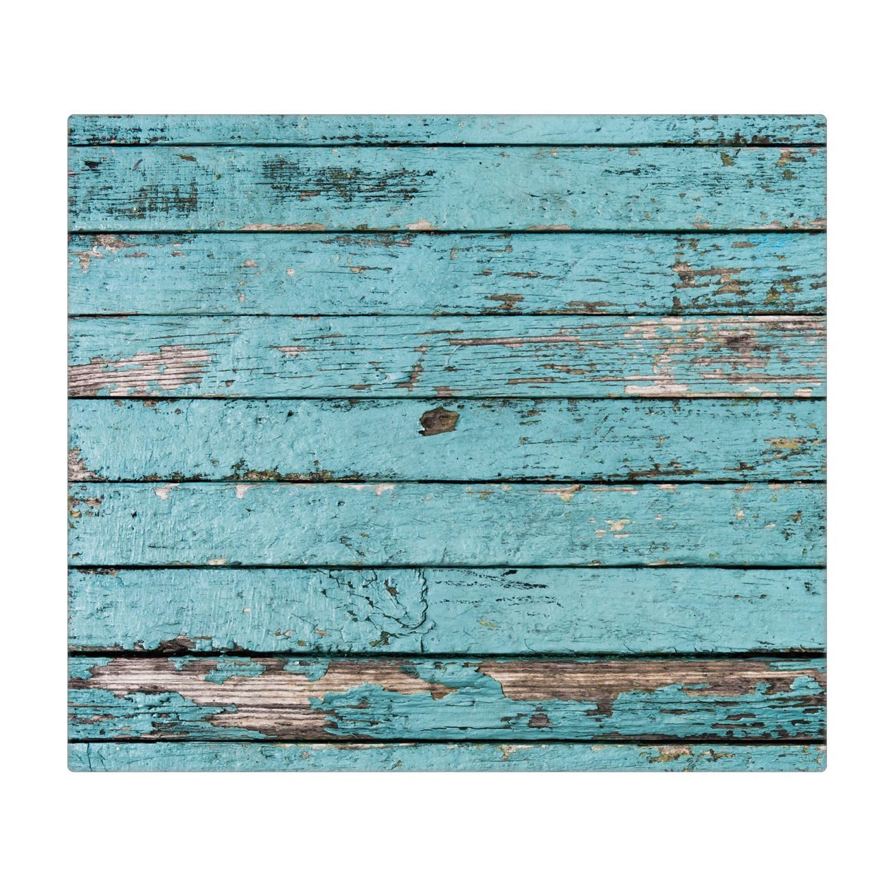 banjado Herd-Abdeckplatte einteilig aus Glas mit Motiv Blaue Holzlatten, (gehärtet, 1 tlg., inkl. selbstklebende Gummifüßchen)