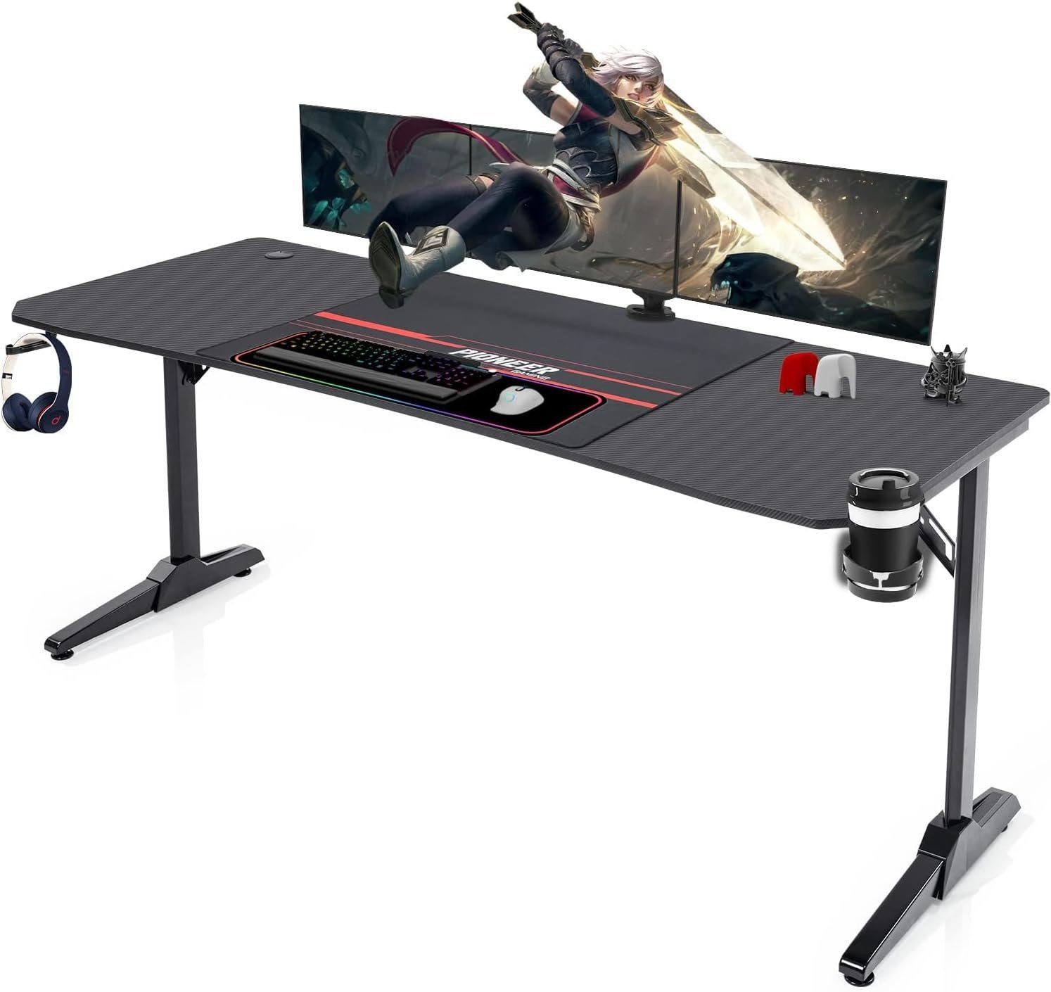 GUNJI Gamingtisch Computer Schreibtisch mit Becherhalter, günstig online kaufen