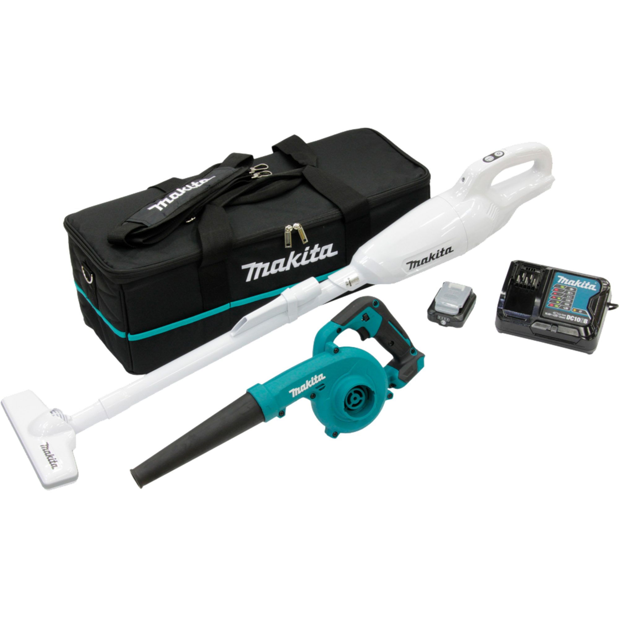 Makita Bodenstaubsauger Makita Akku-Kombo-Kit CLX245SAX1, 12Volt, Laubbläser, (Li-Ionen-Akku