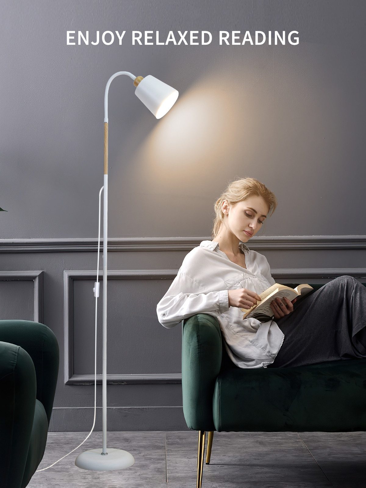 ANTEN LED Stehlampe Weiß Metall Stehleuchte günstig online kaufen