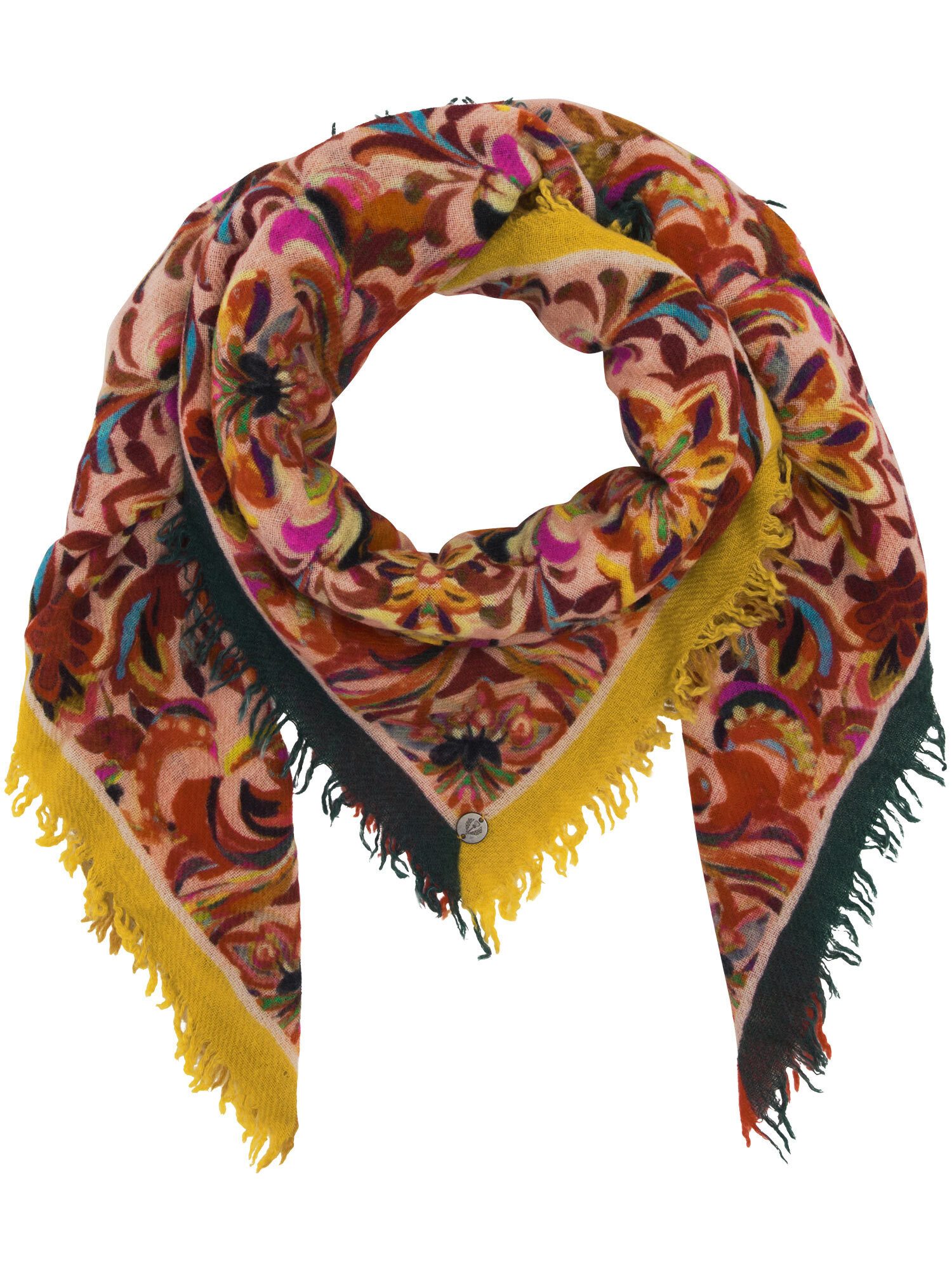 Fraas Modetuch Tuch mit Blumen mit Mandala-Design aus reiner Wolle