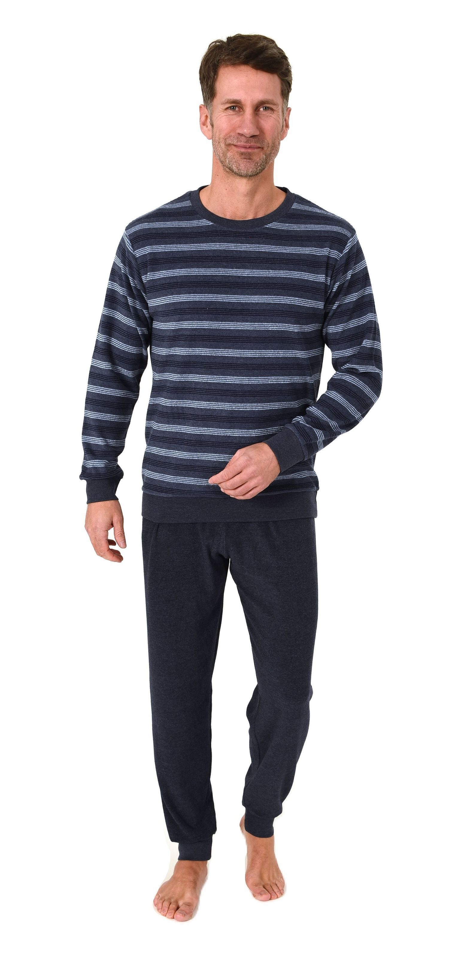 Normann Pyjama Normann Herren Frottee Schlafanzug Streifenlook – auch in Üb günstig online kaufen
