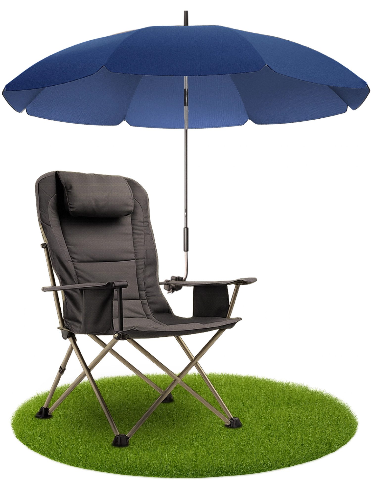 Styngard Sonnenschirm Stuhl Sonnenschirm für Liegestuhl mit UV Schutz 50+/120 cm Durchmesser