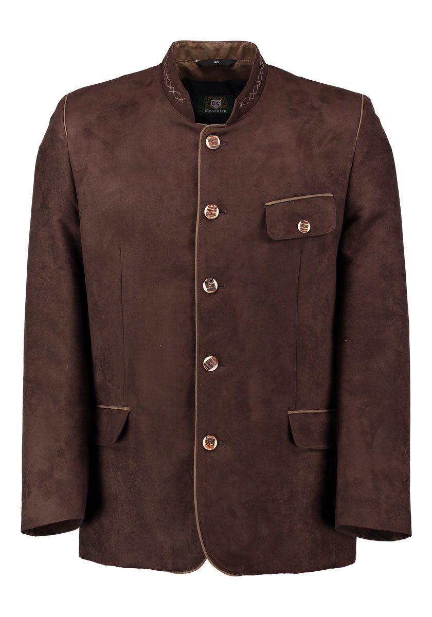 OS Trachten Trachtenjanker Bravi Janker Trachtensakko mit Stehkragen mit Stickerei