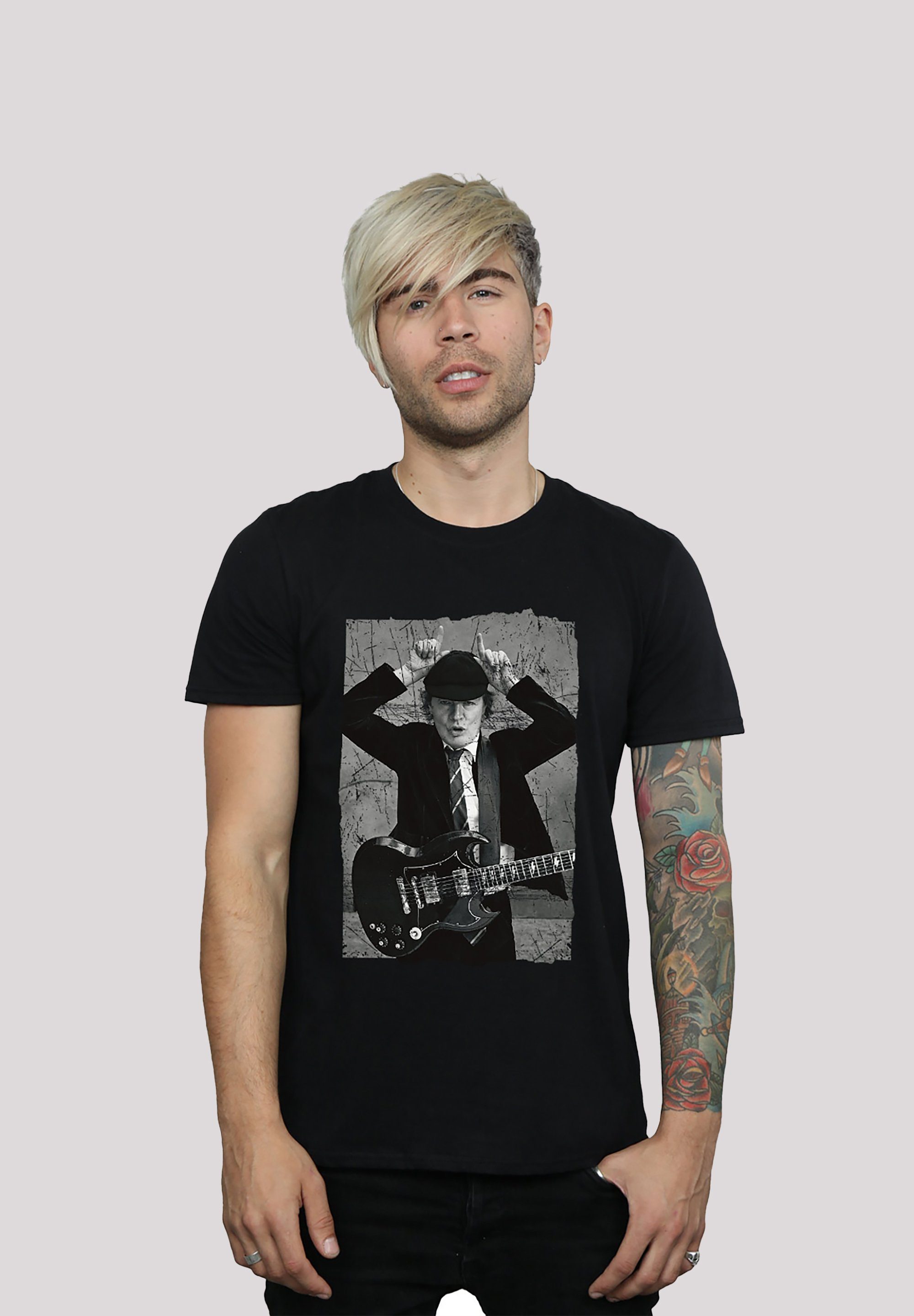 F4NT4STIC T-Shirt ACDC Angus Young Foto für Kinder & Herren Print schwarz | T-Shirts