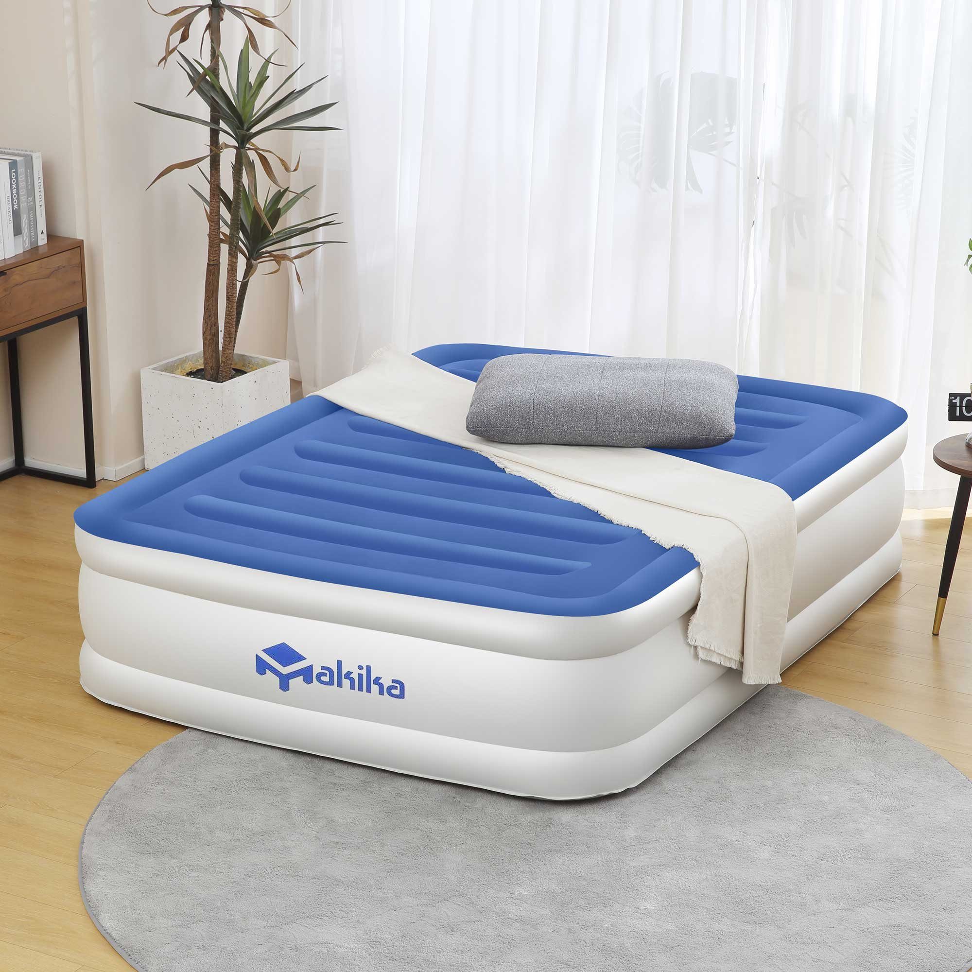 Makika Luftbett Luftmatratze Selbstaufblasend Doppelbett - Blau / Weiß günstig online kaufen