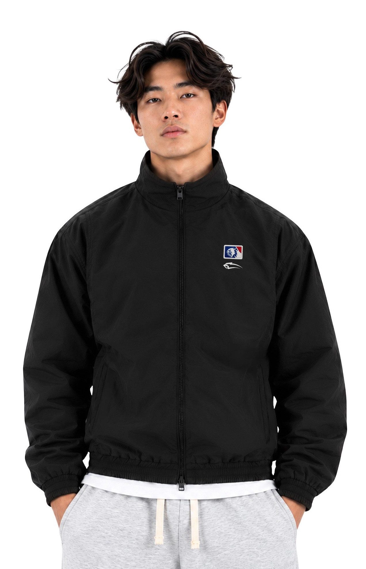 Smilodox Outdoorjacke Tybrin Sportjacke, Regular Fit, Trackjacke mit Stehkragen, Gymwear Reißverschluss, elastischer Saum, Druckknopftaschen, Baumwollfutter