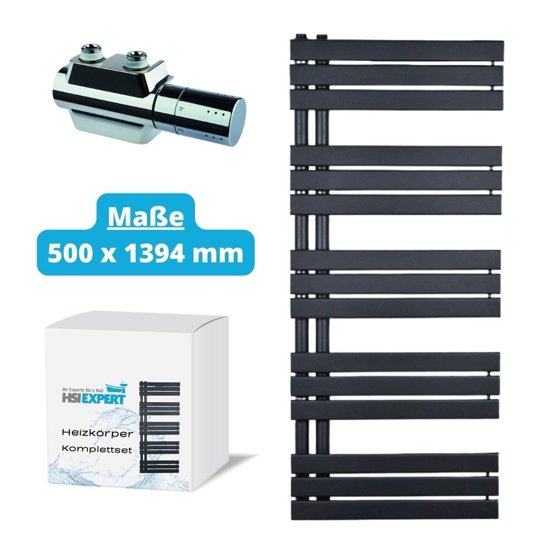 HGMBAD Heizkörper Heizkörper Wandheizung Anthrazit 500 x 1394 mm, Glatte Oberfläche